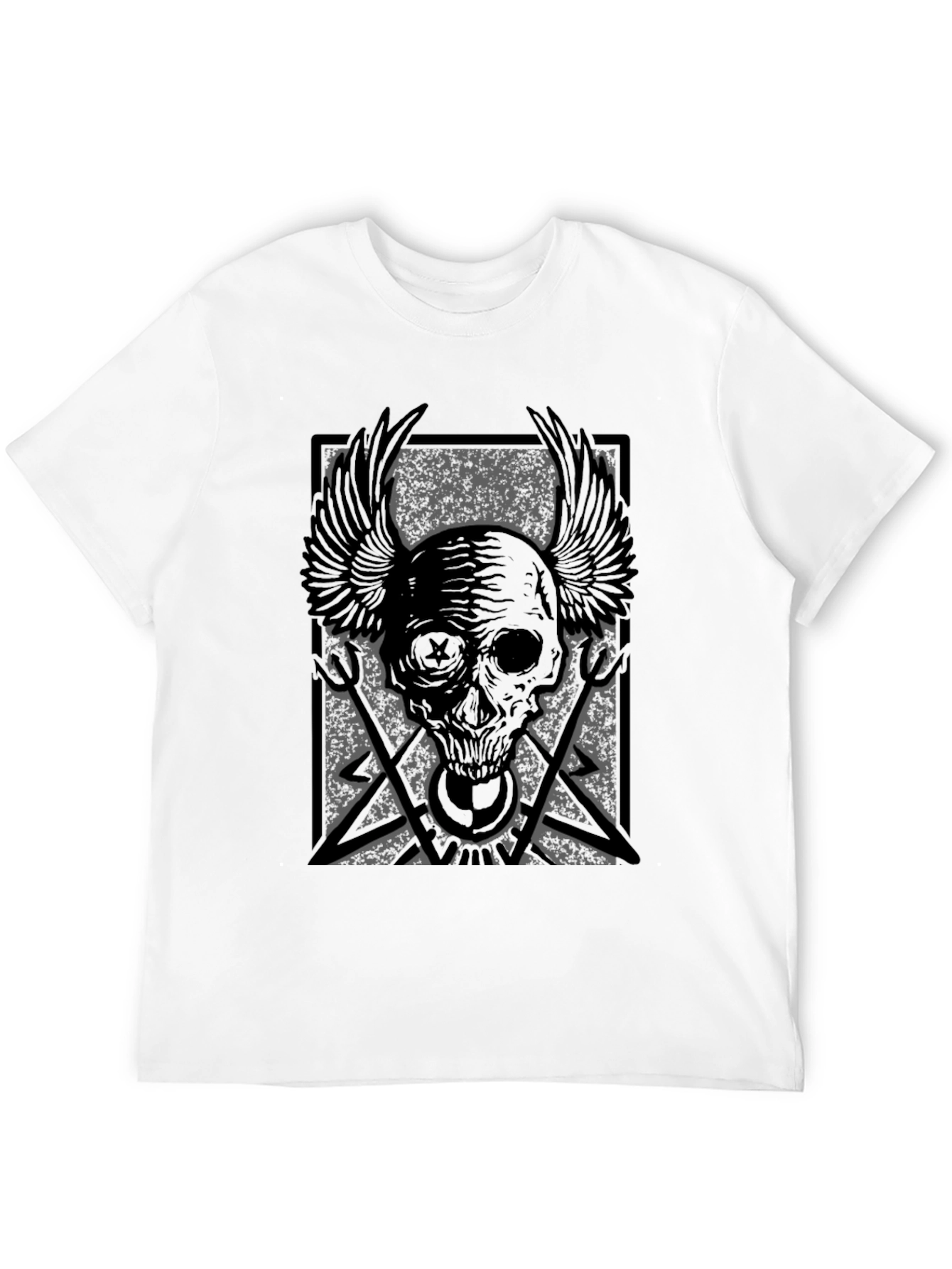 Skull Wings Graphic Print T-Shirt