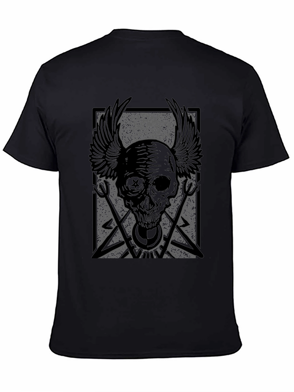 Skull Wings Graphic Print T-Shirt