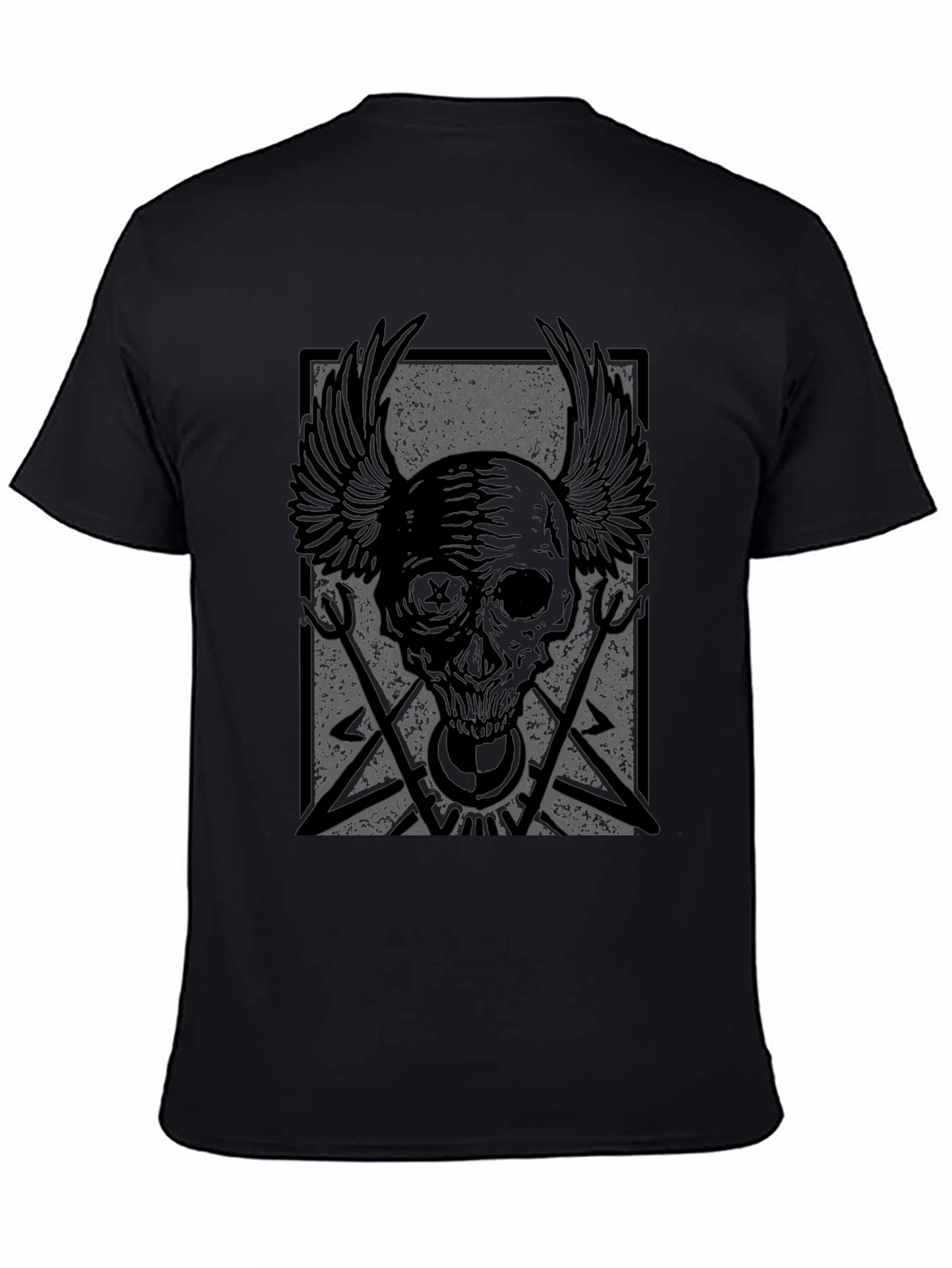 Skull Wings Graphic Print T-Shirt