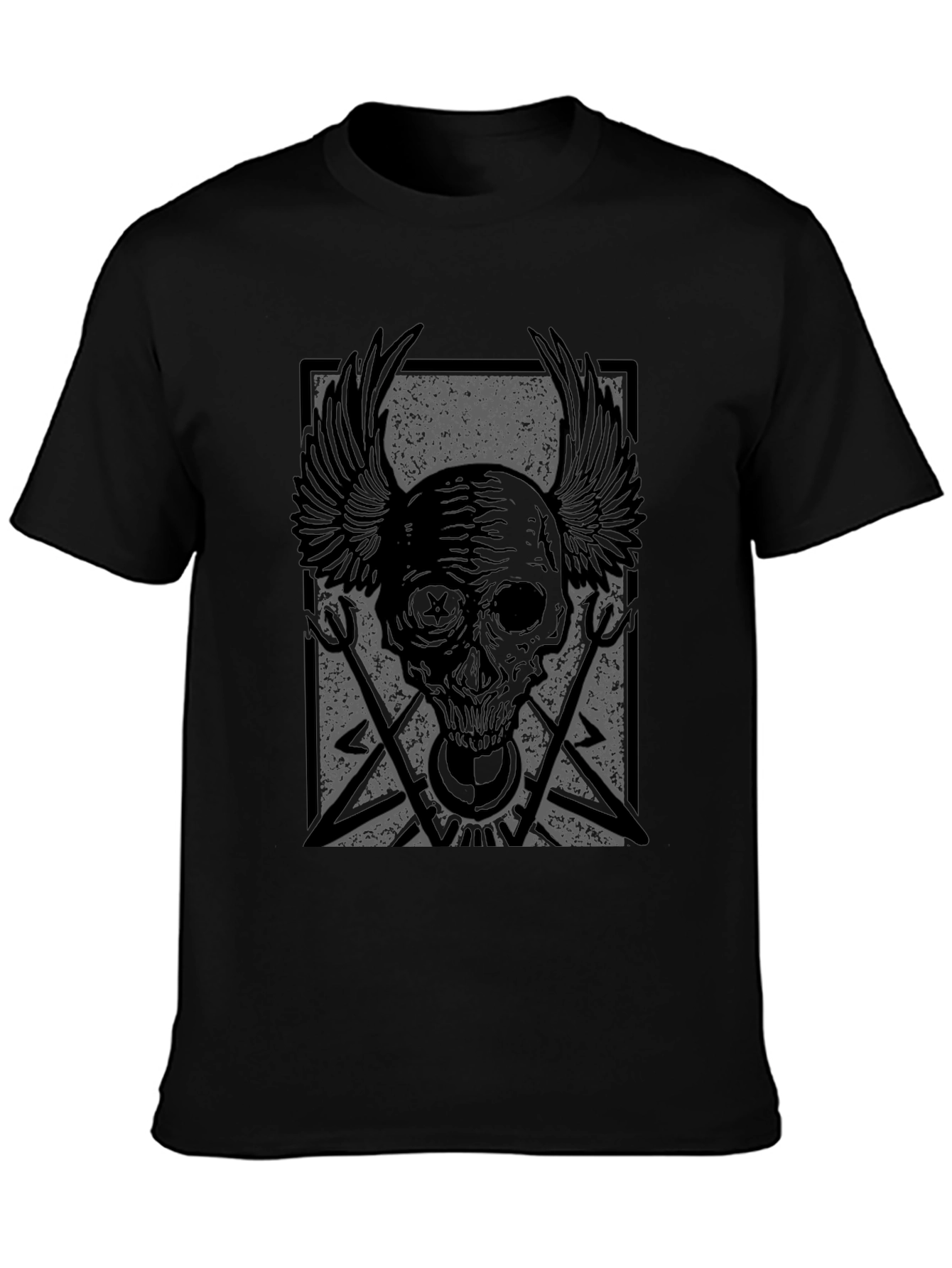 Skull Wings Graphic Print T-Shirt