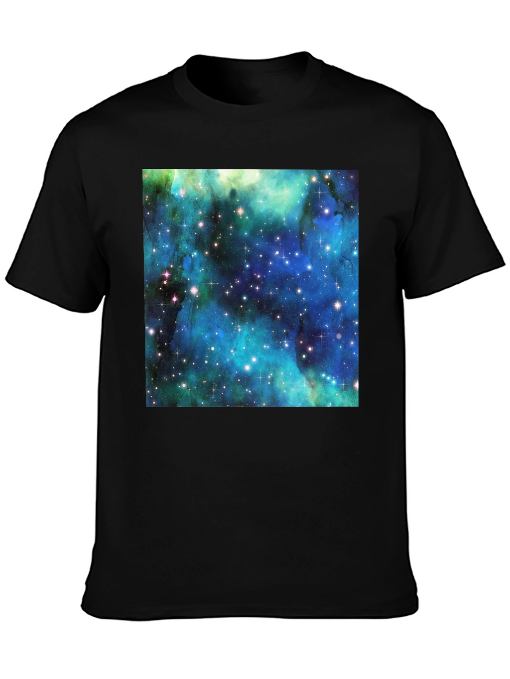 Galaxy Print Tee - Black Cotton Comfort