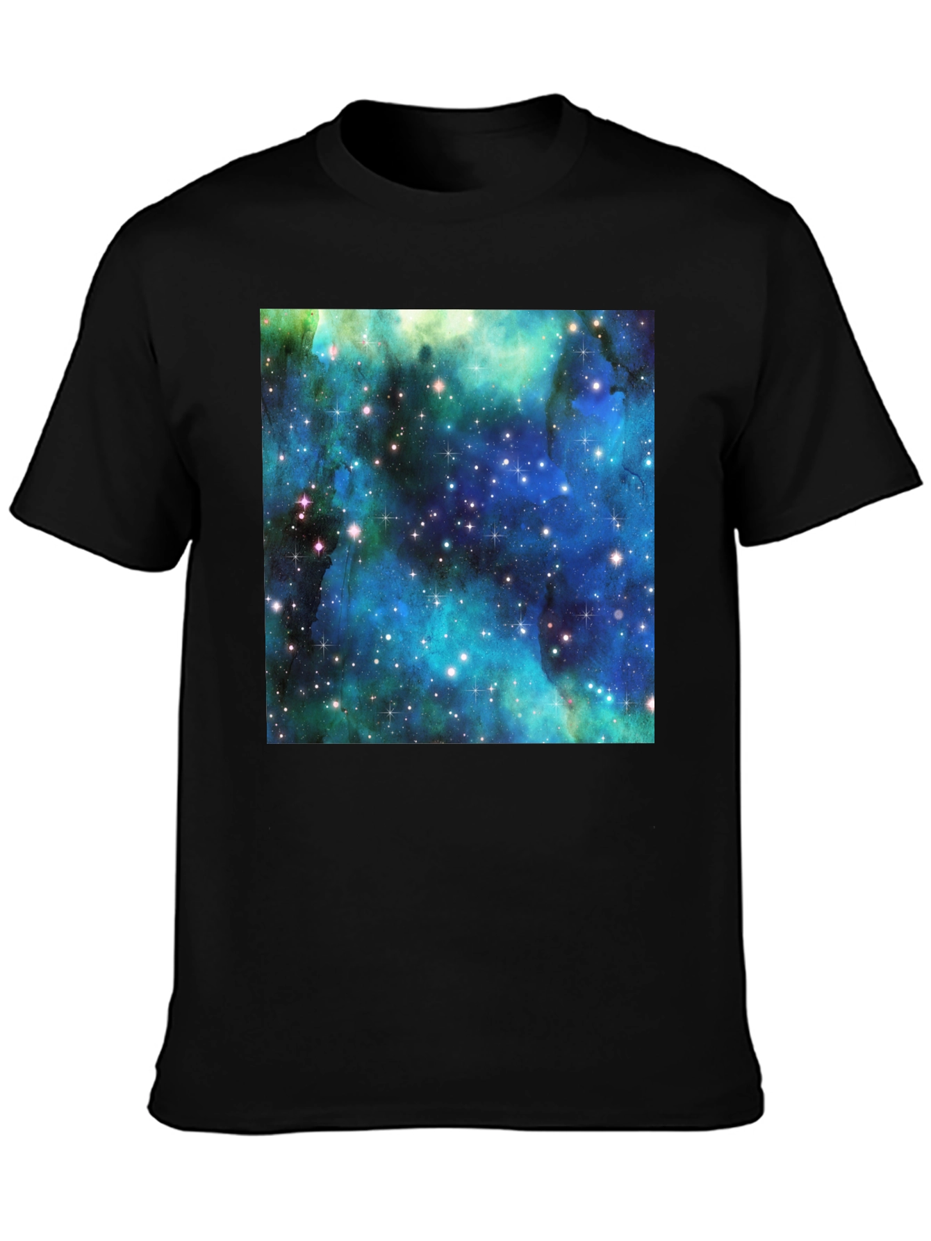 Galaxy Print Tee - Black Cotton Comfort