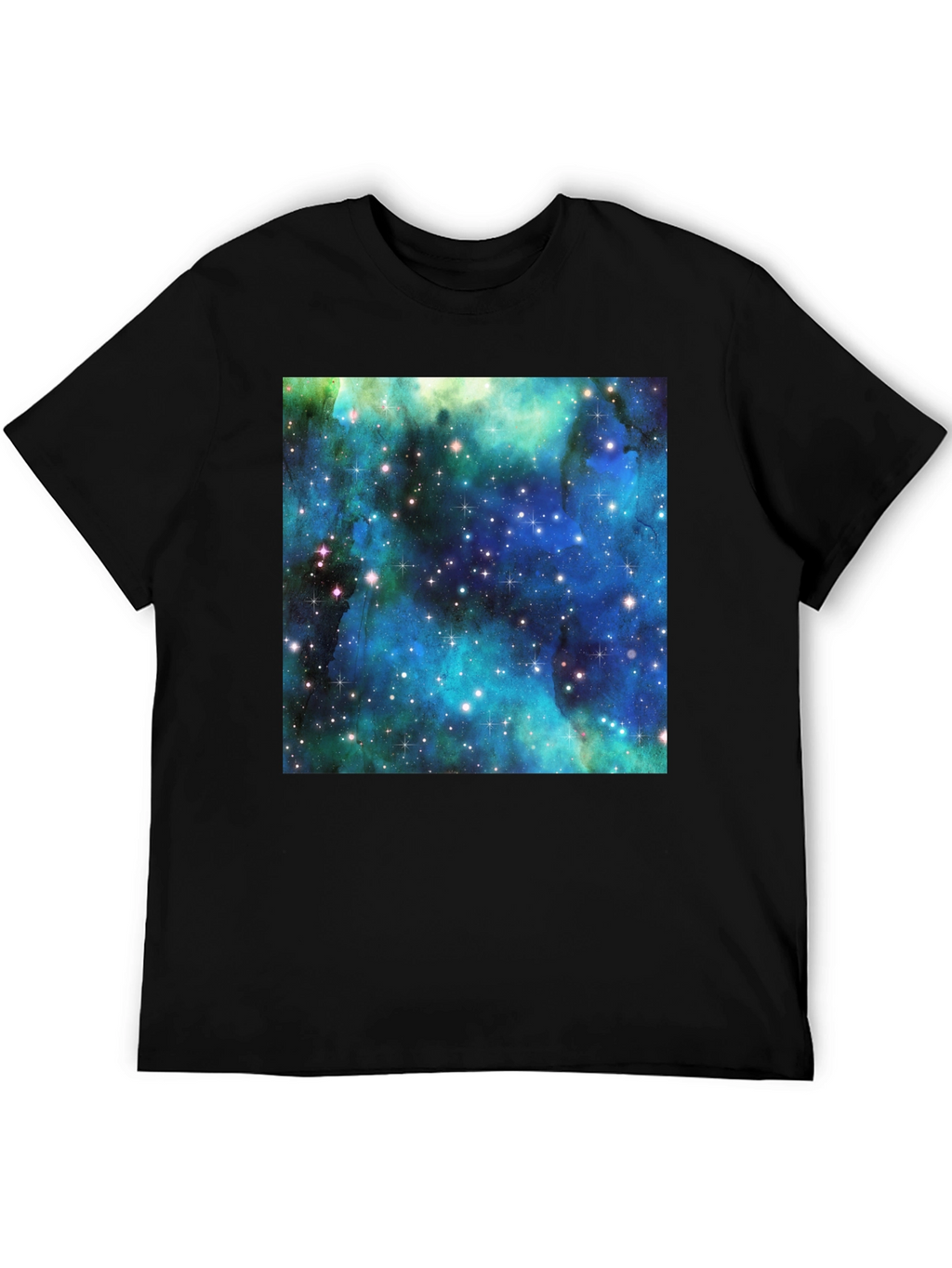 Galaxy Print Tee - Black Cotton Comfort