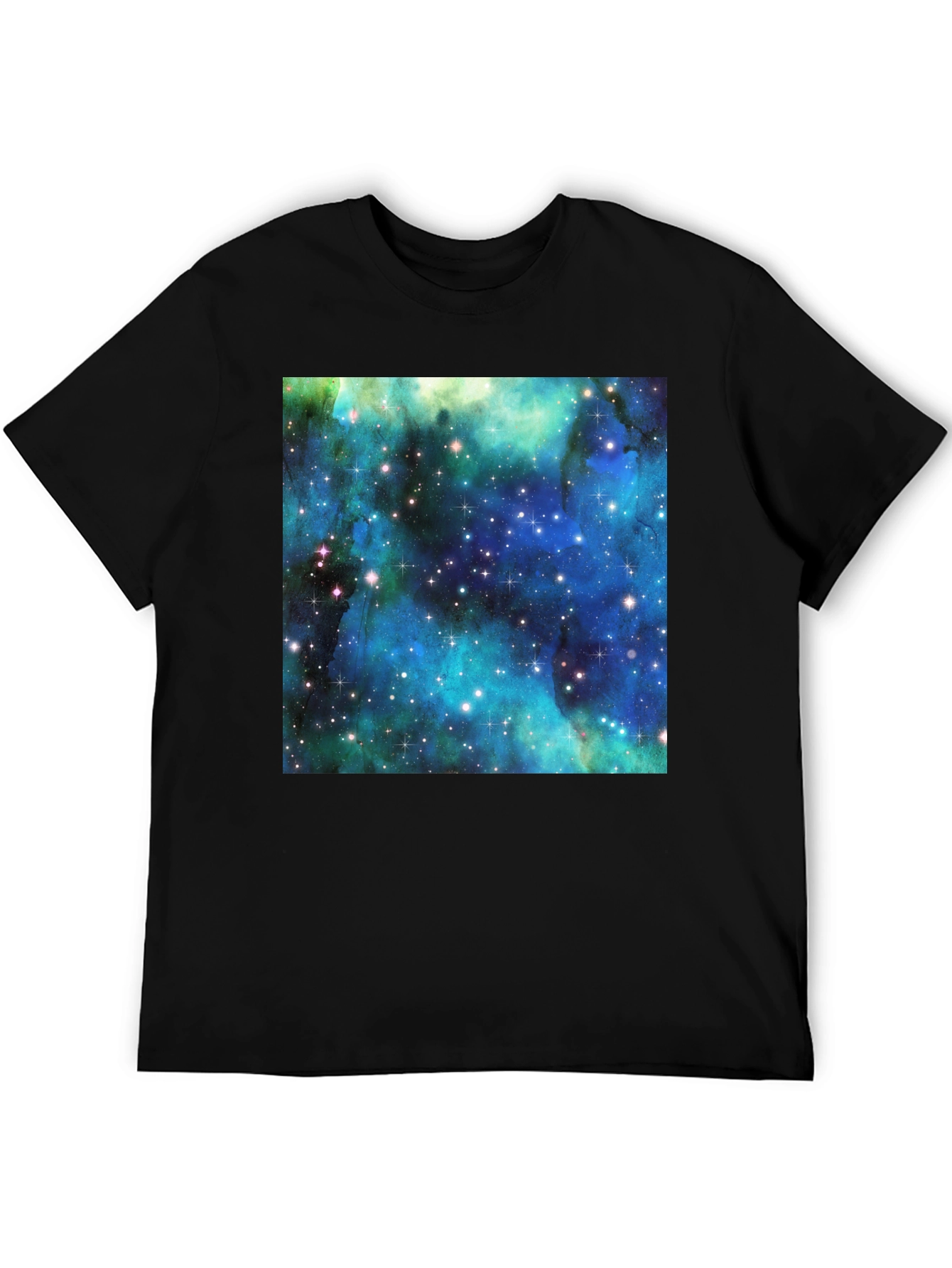 Galaxy Print Tee - Black Cotton Comfort