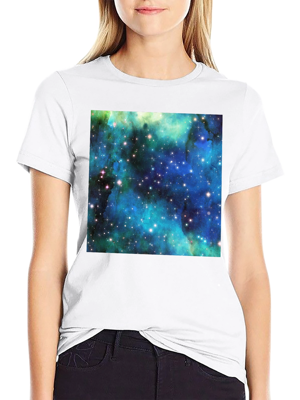 Galaxy Print Tee - Black Cotton Comfort