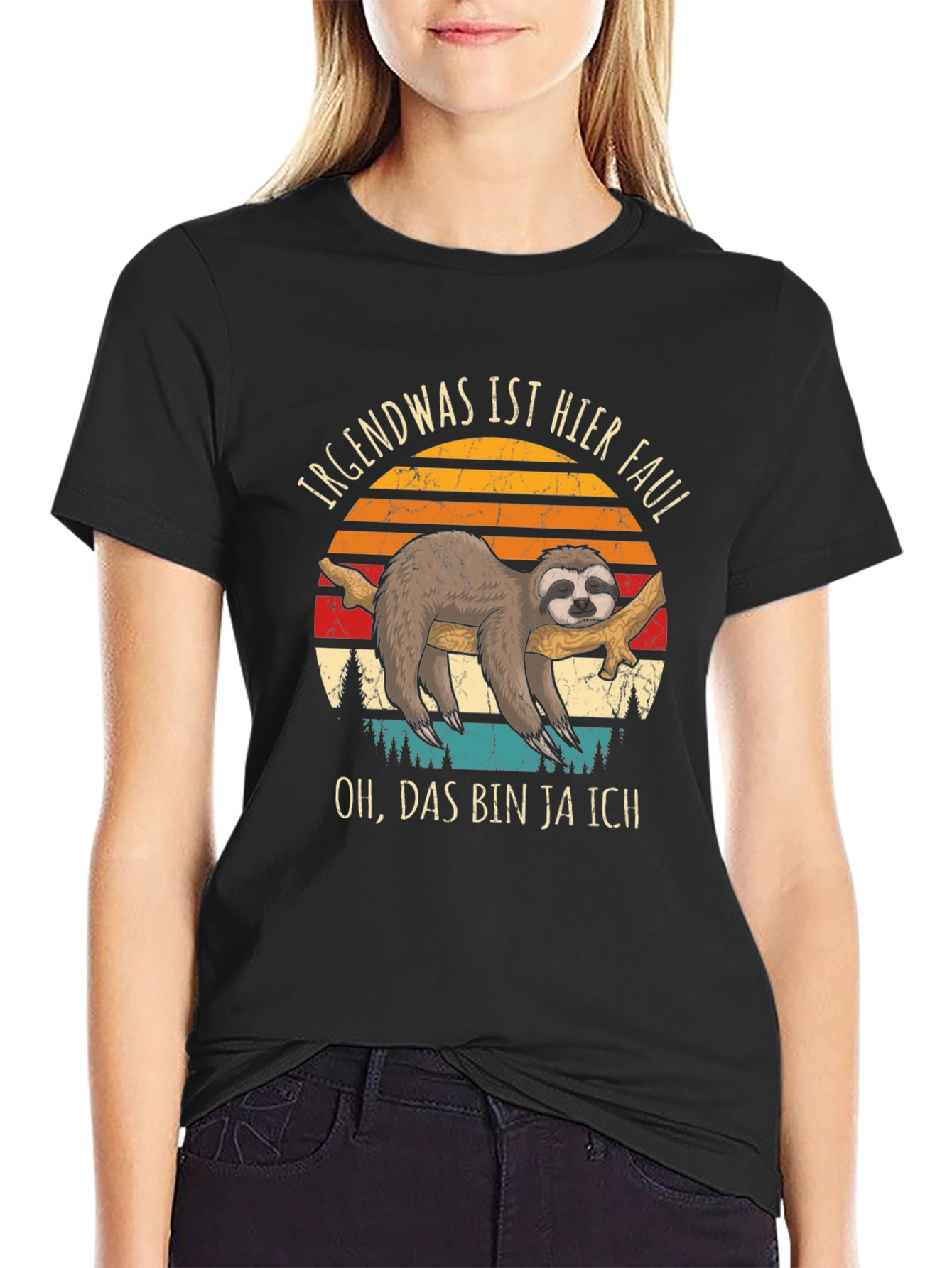 Funny Sloth Lazy Graphic T-Shirt - Irgendwas ist hier faul