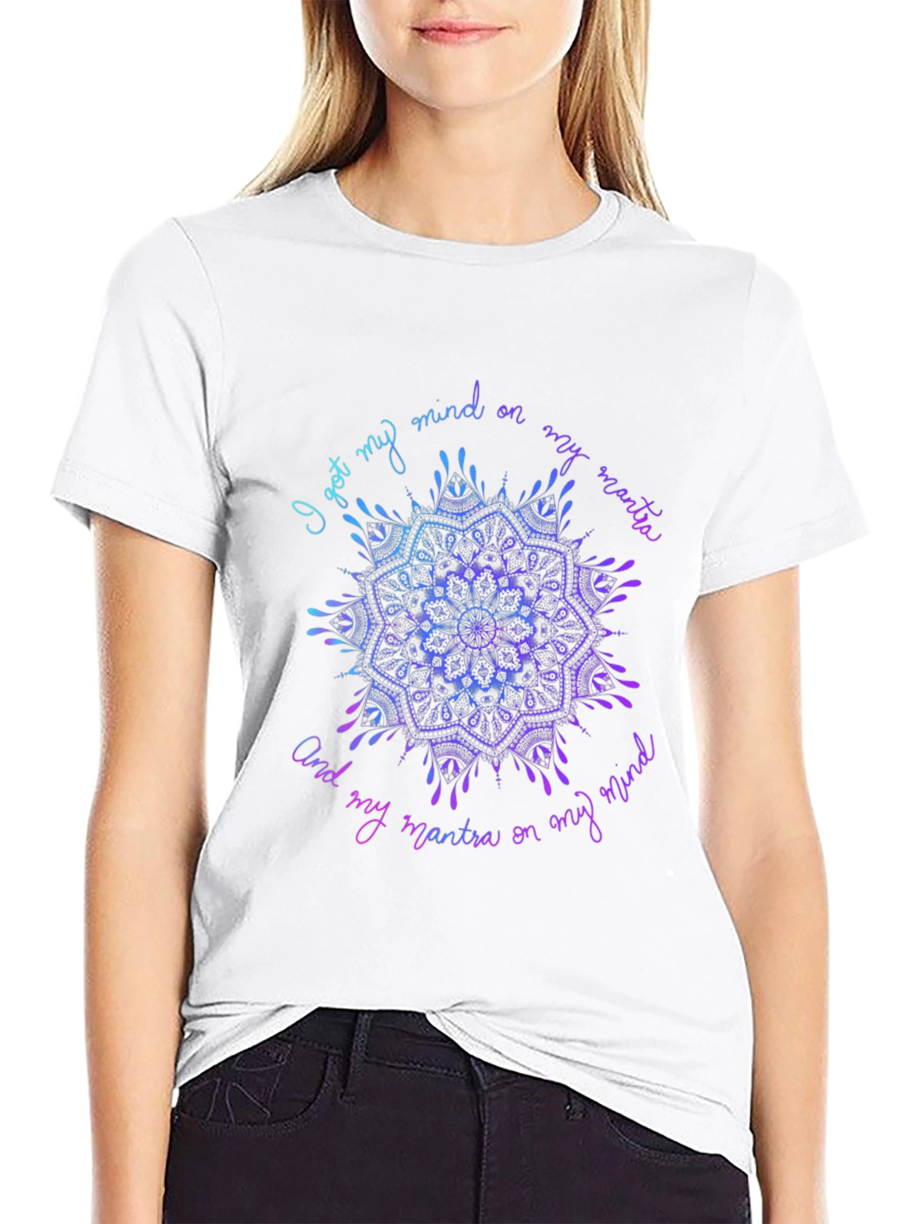 Mandala Mind Mantra Graphic Tee - Stylish Comfort