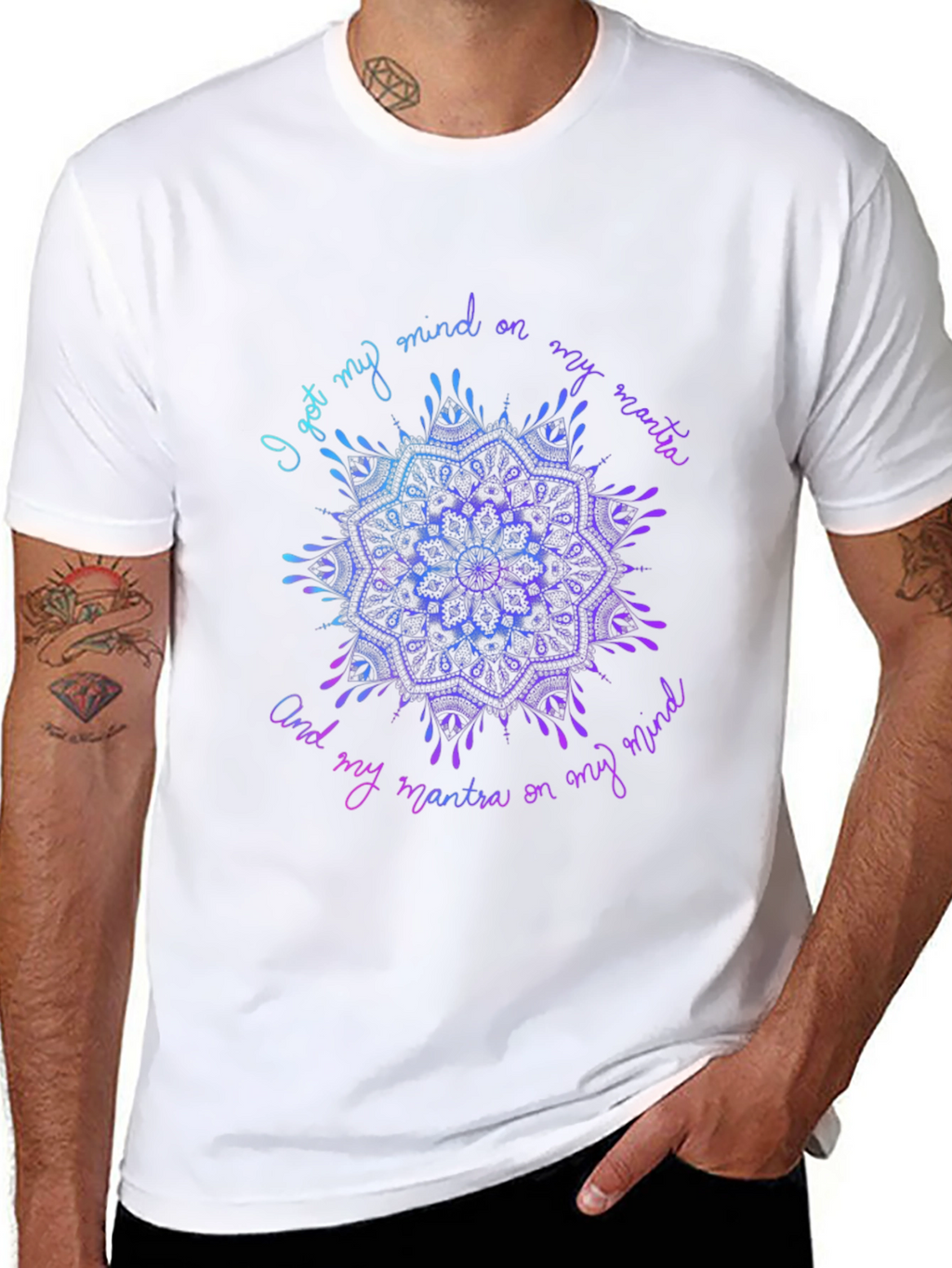 Mandala Mind Mantra Graphic Tee - Stylish Comfort