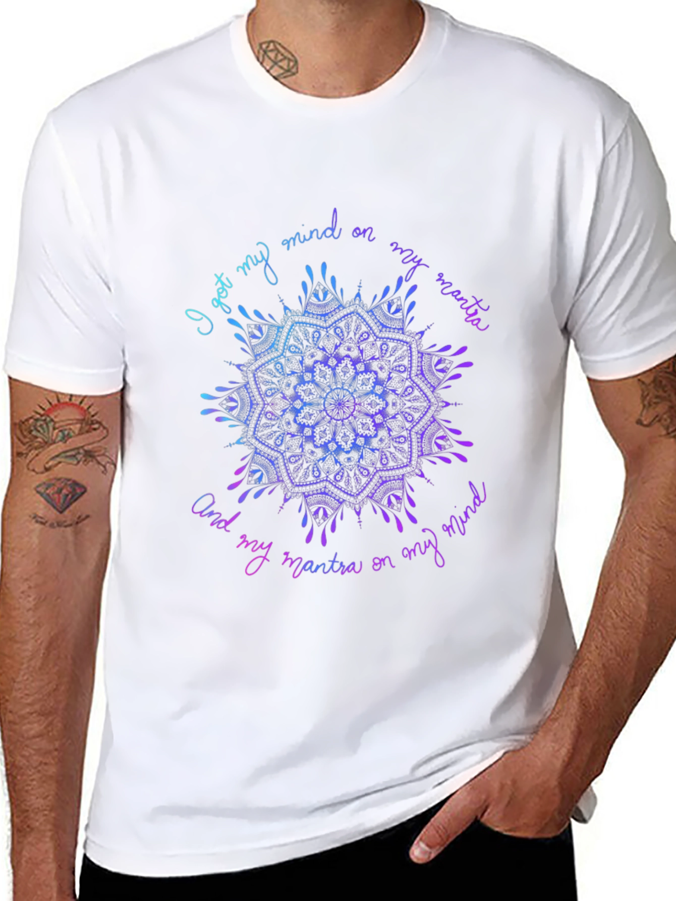 Mandala Mind Mantra Graphic Tee - Stylish Comfort
