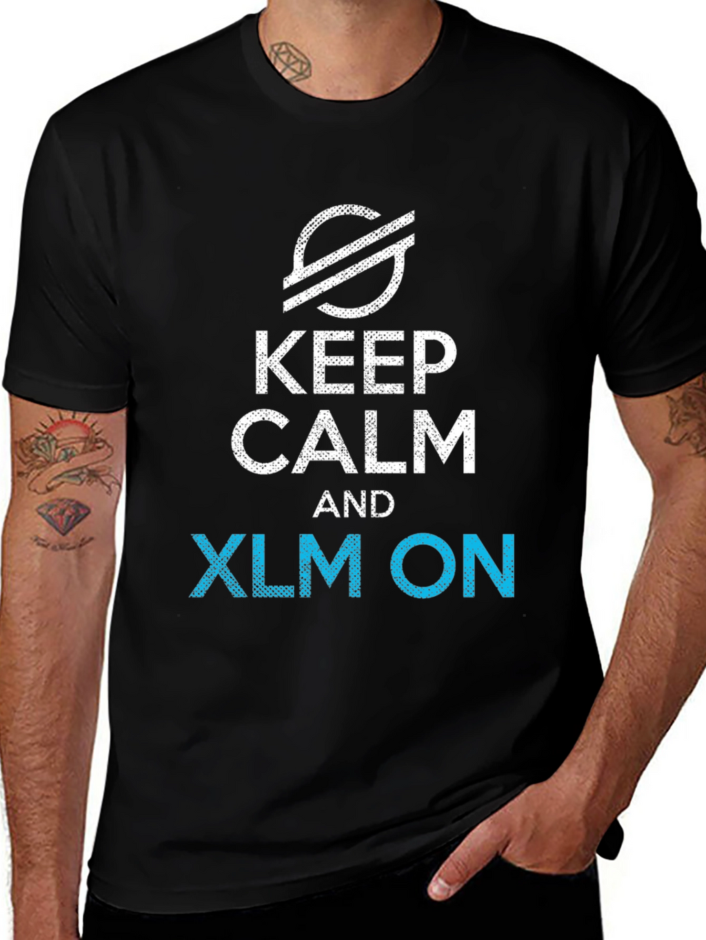 Keep Calm and XLM ON Black T-Shirt