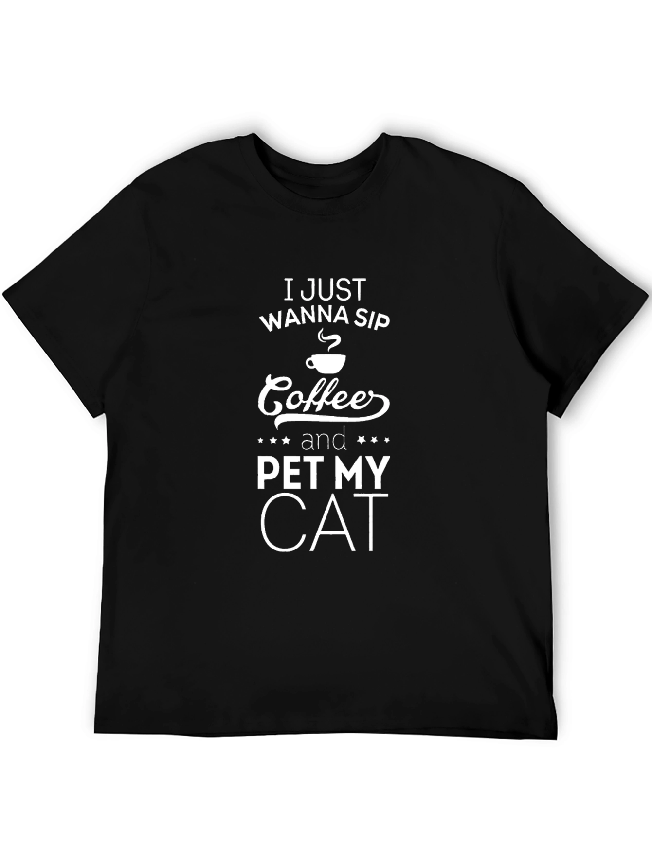 Coffee and Cat Lover T-Shirt - I Just Wanna Sip Tee