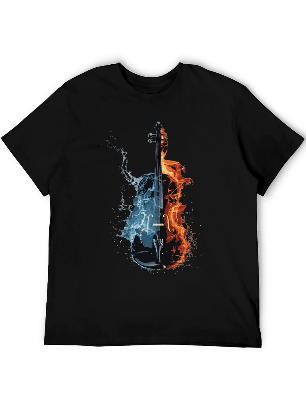 Fire and Ice Cello Graphic T-Shirt