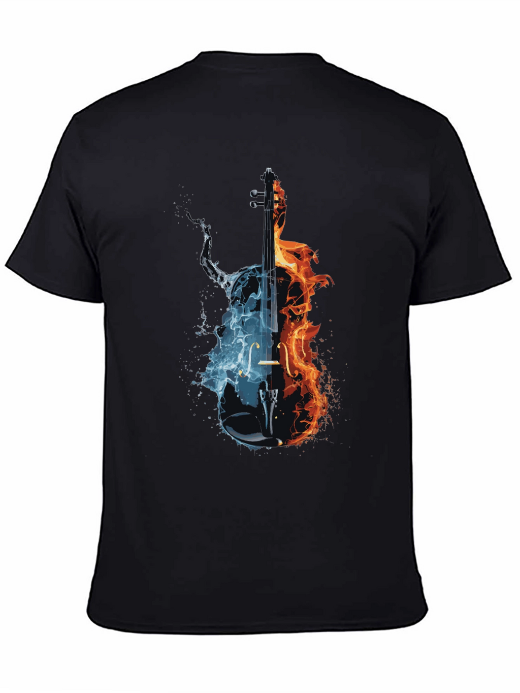 Fire and Ice Cello Graphic T-Shirt