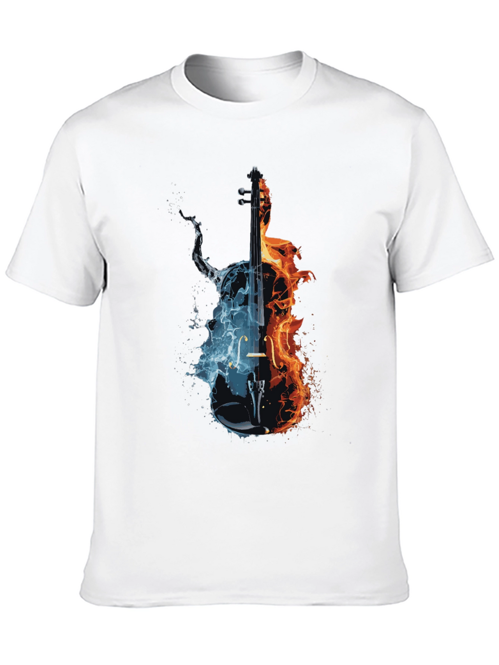 Fire and Ice Cello Graphic T-Shirt