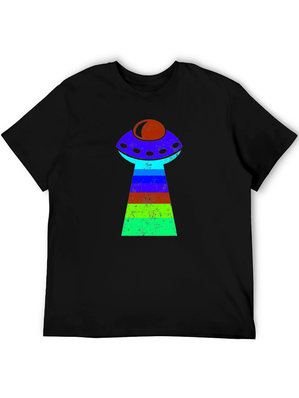 Retro Alien UFO T-Shirt - Black Graphic Tee