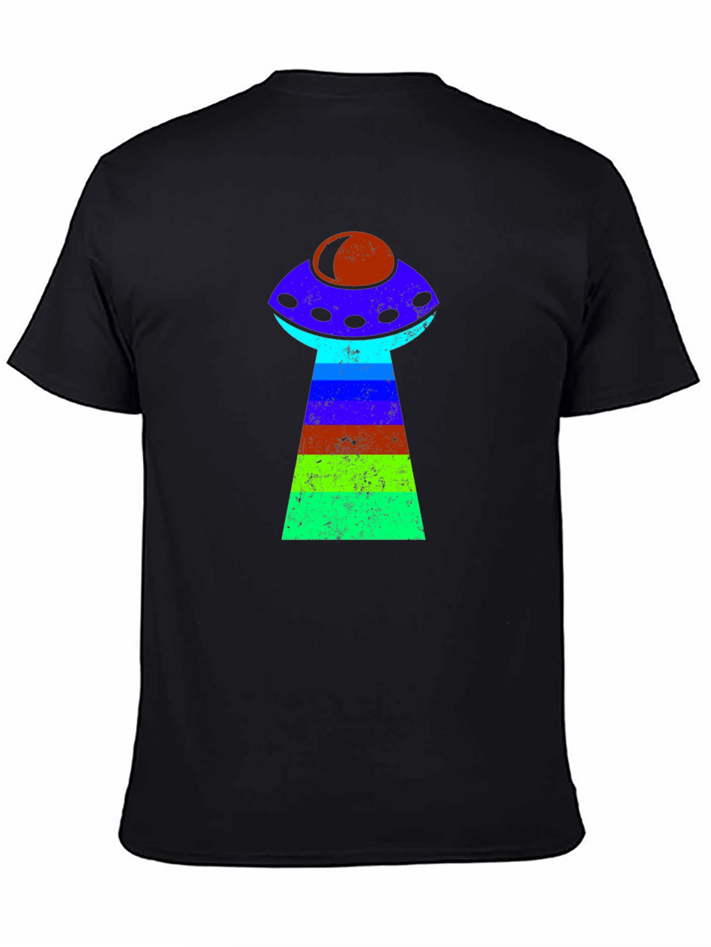 Retro Alien UFO T-Shirt - Black Graphic Tee