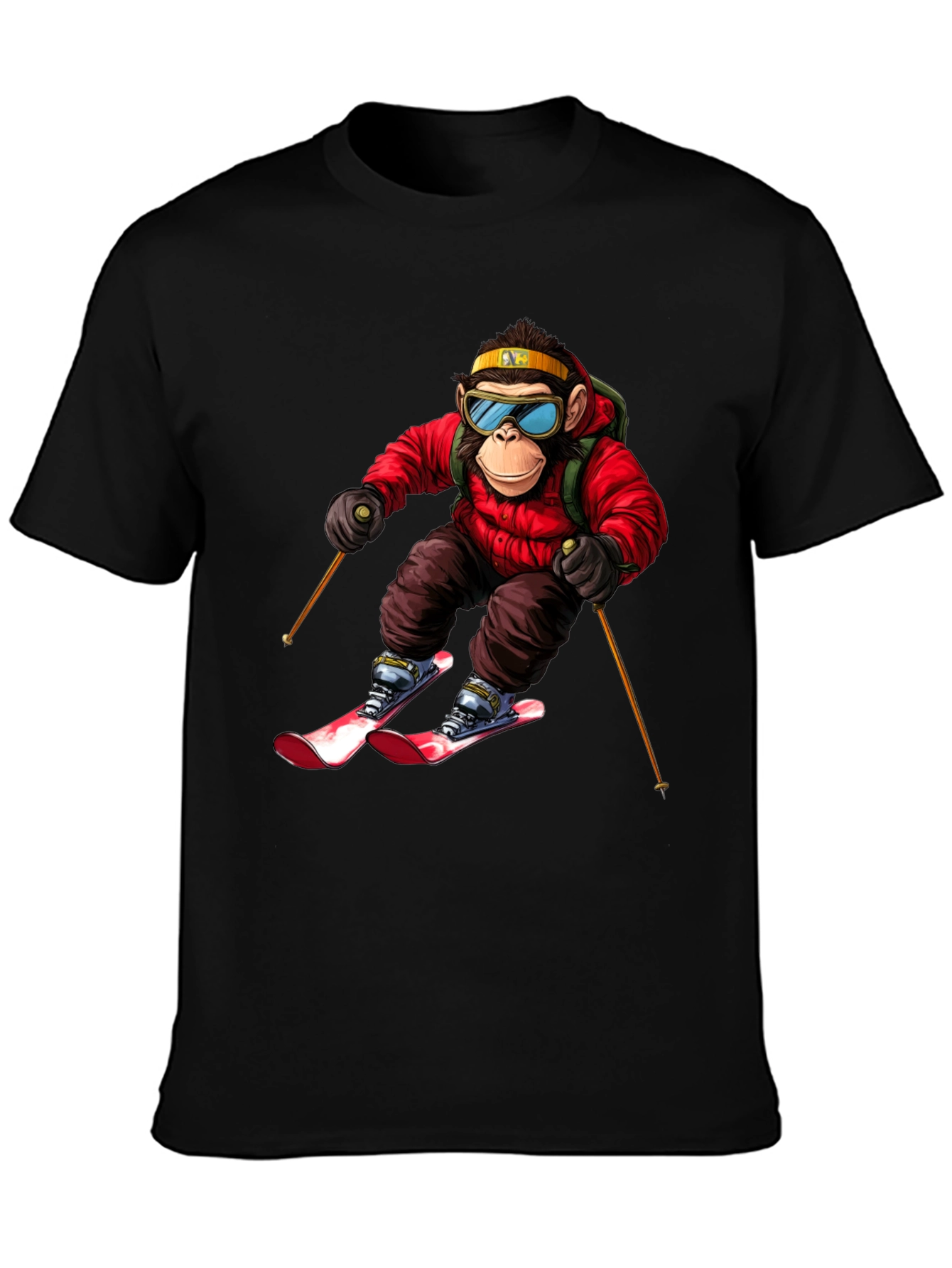 Monkey Skiing T-Shirt - Unique Graphic Tee