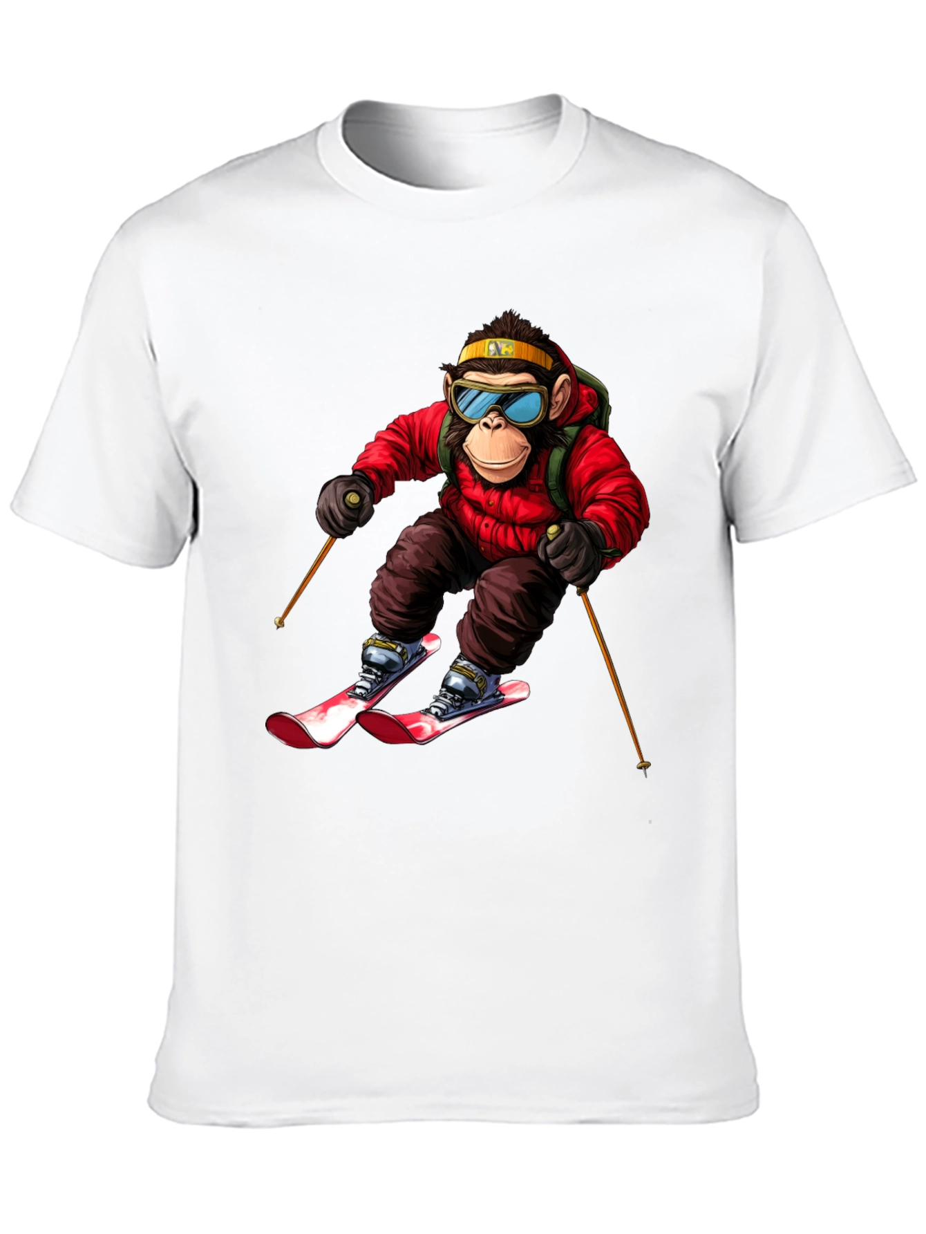 Monkey Skiing T-Shirt - Unique Graphic Tee