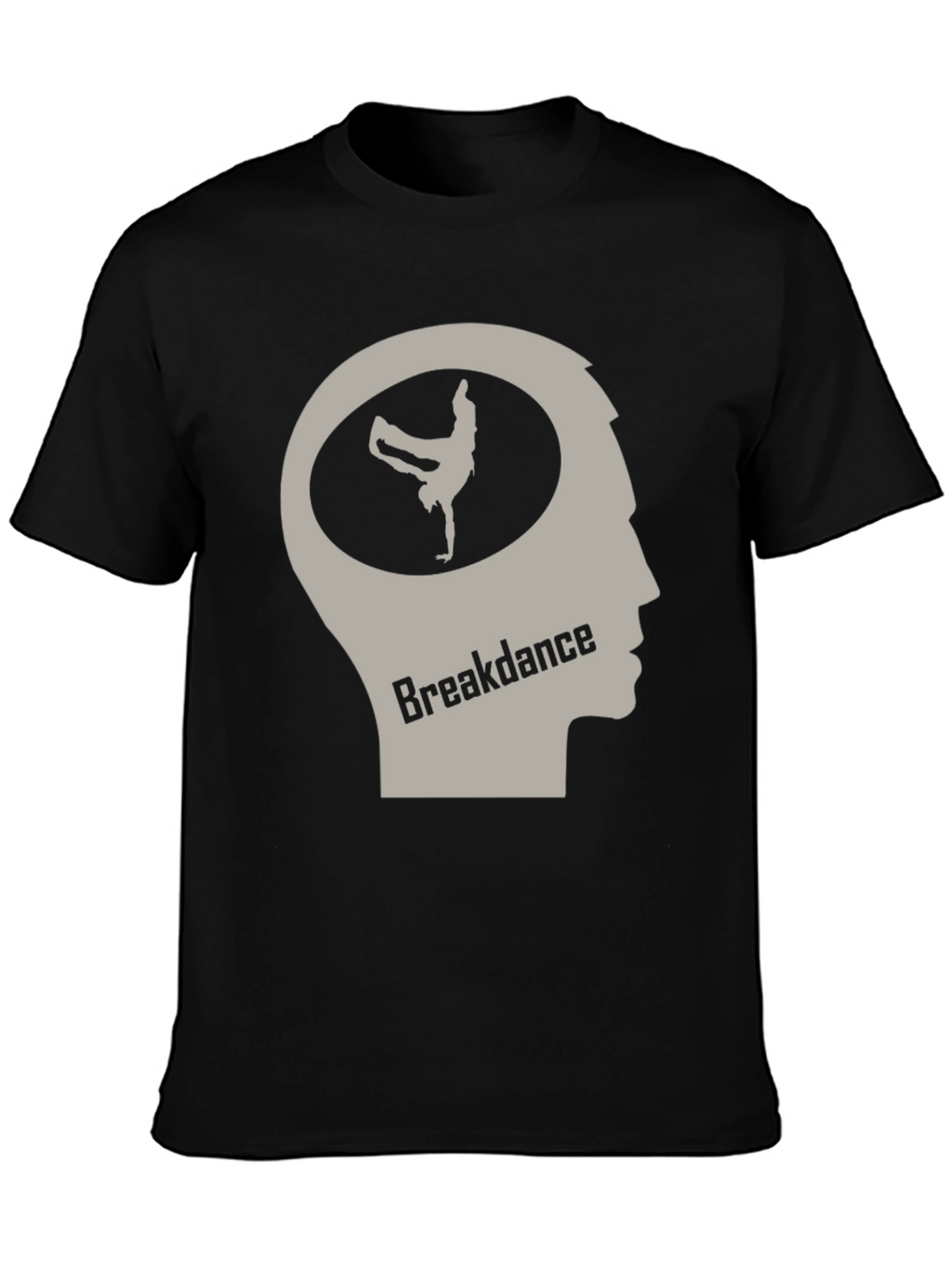 Breakdance Brain T-Shirt - Black Crew Neck Tee