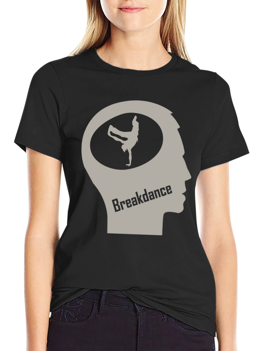 Breakdance Brain T-Shirt - Black Crew Neck Tee