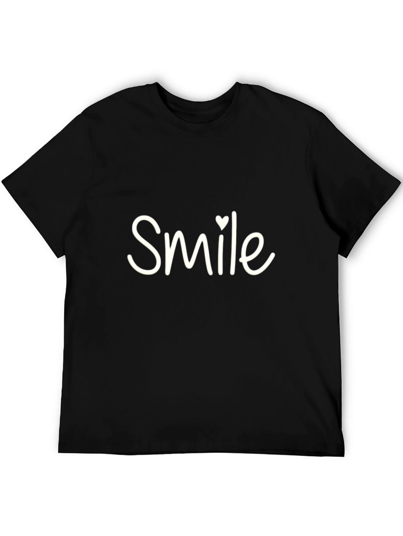 Smile Graphic Tee - Black Casual T-Shirt