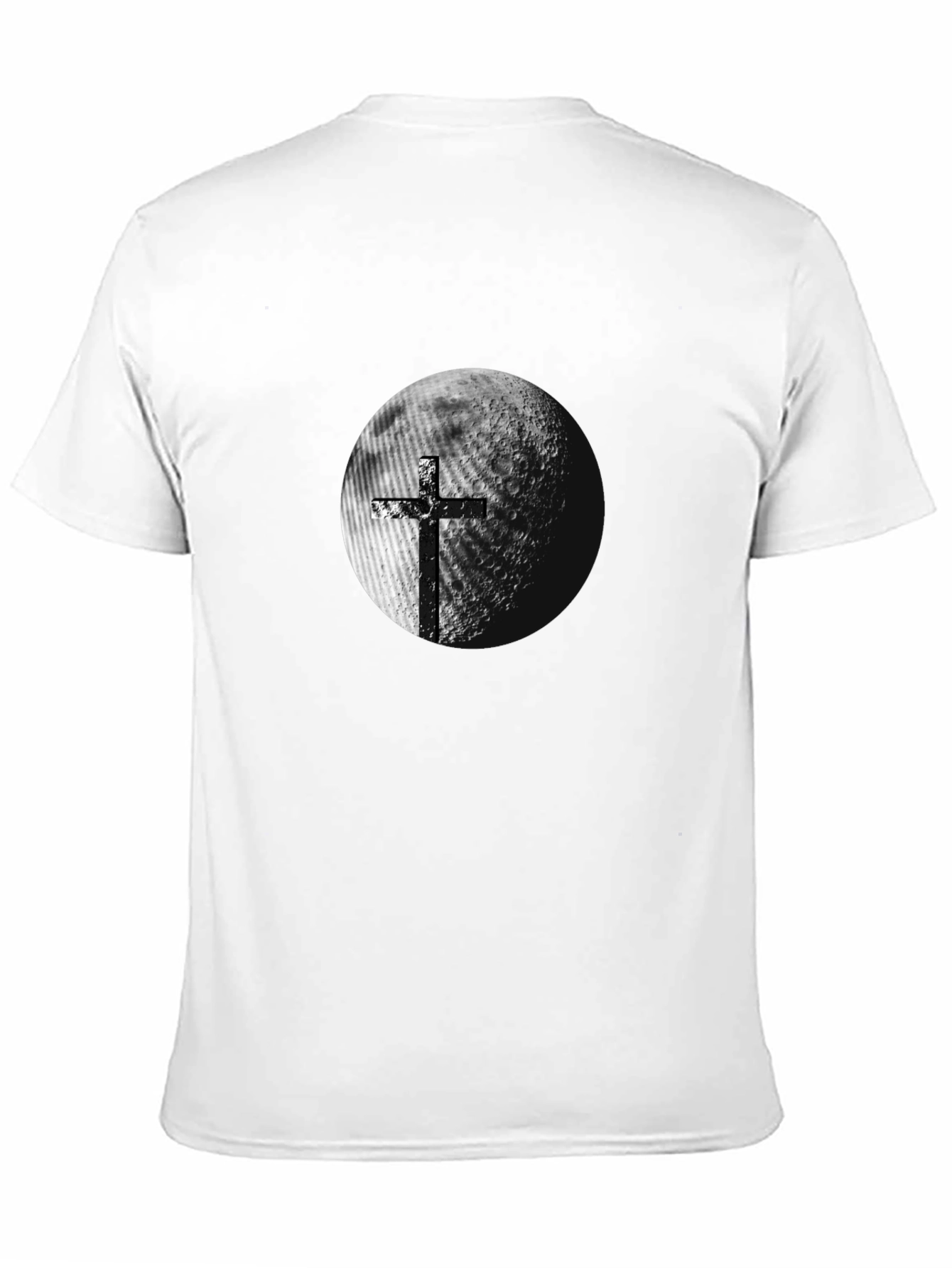 Cross Moon Graphic Tee - Trendy Black T-Shirt