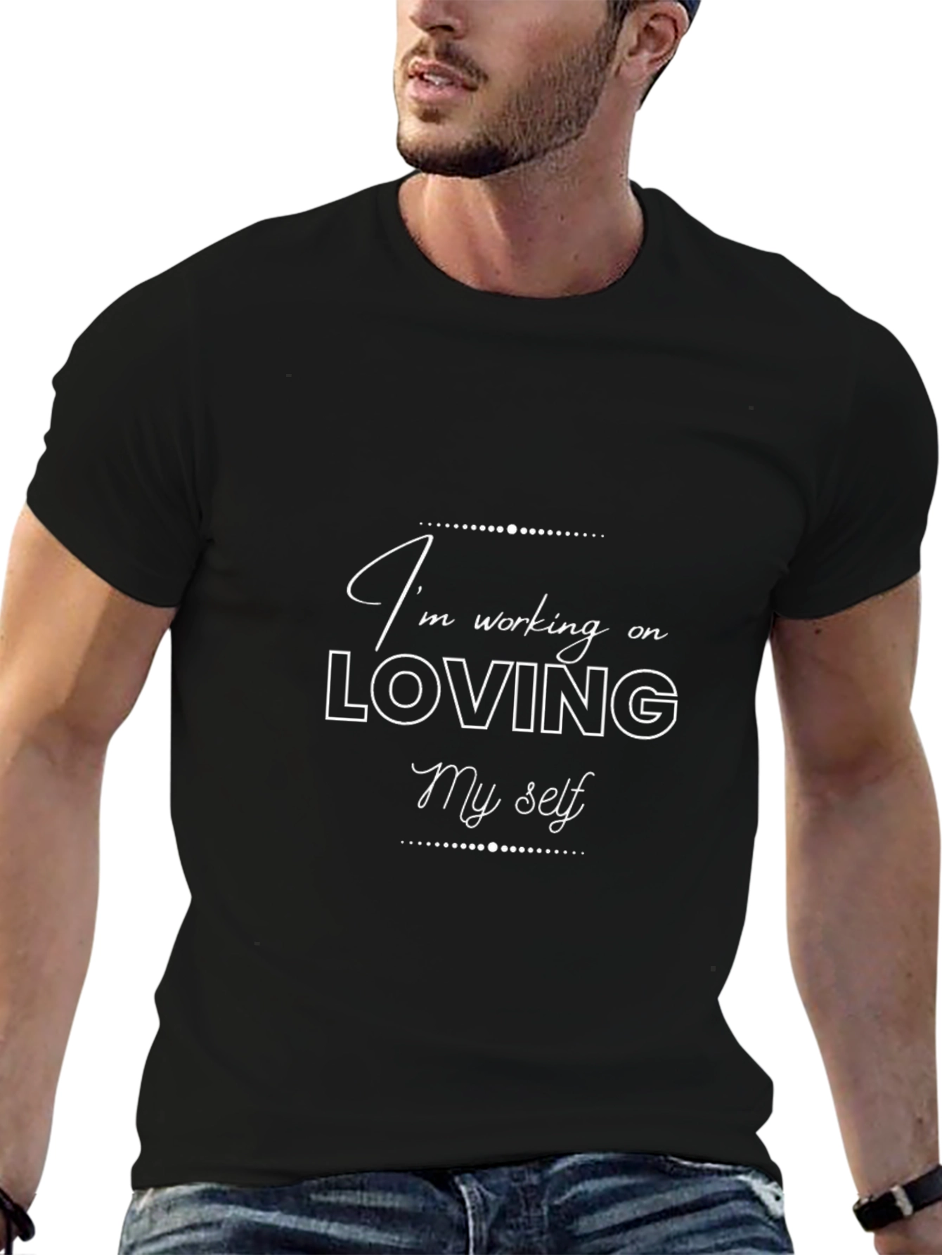 Self-Love Black Tee - Empowering Message
