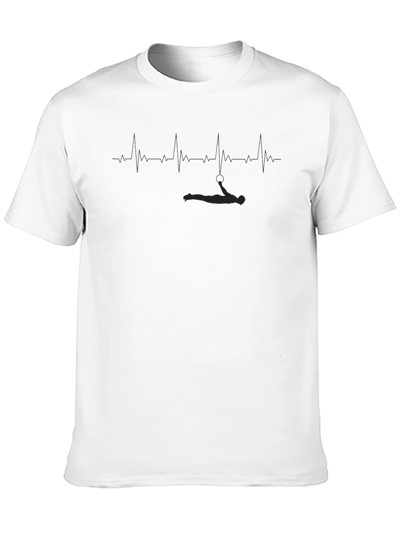 Black Aerial Yoga Heartbeat Graphic T-Shirt