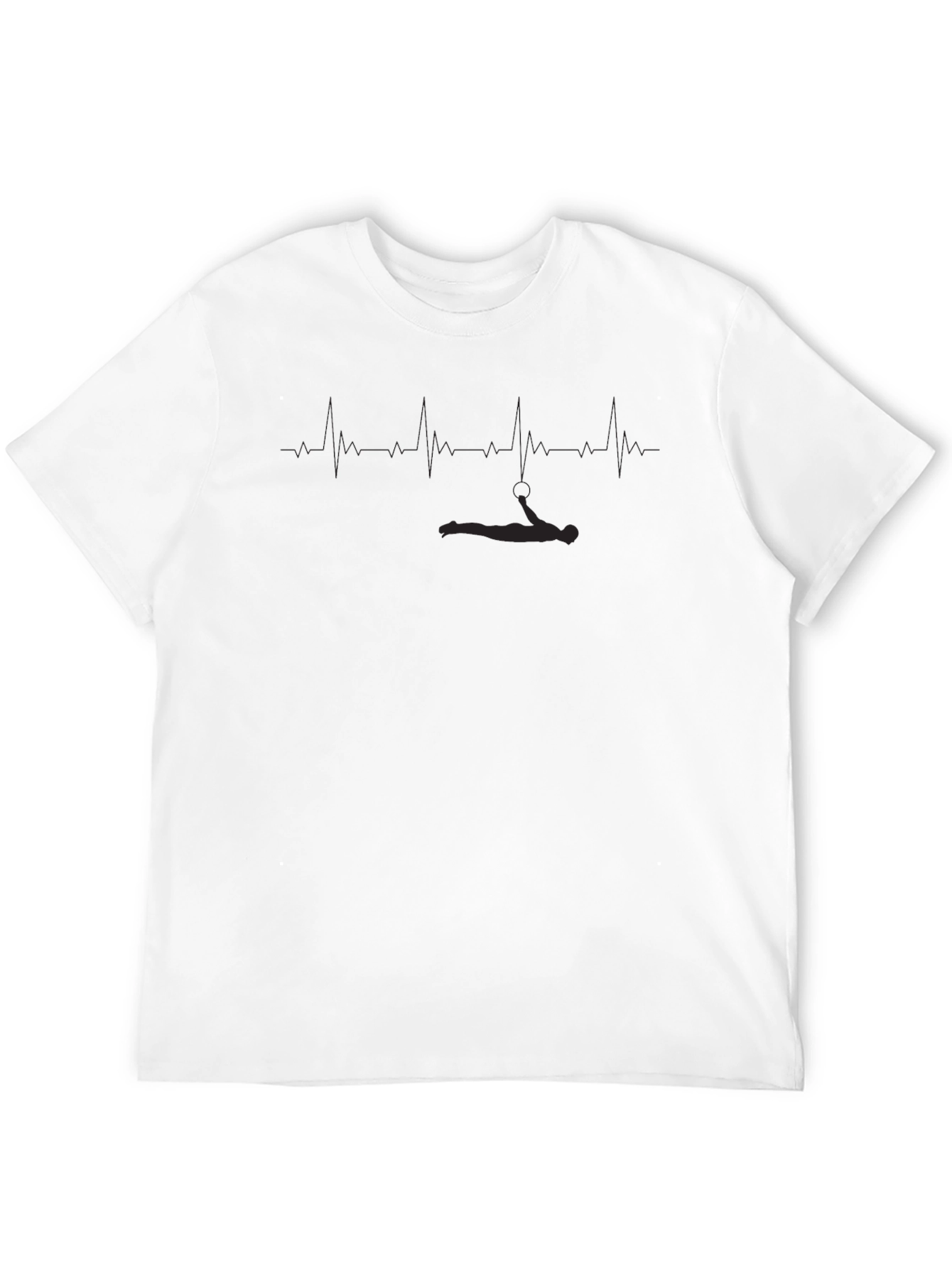 Black Aerial Yoga Heartbeat Graphic T-Shirt