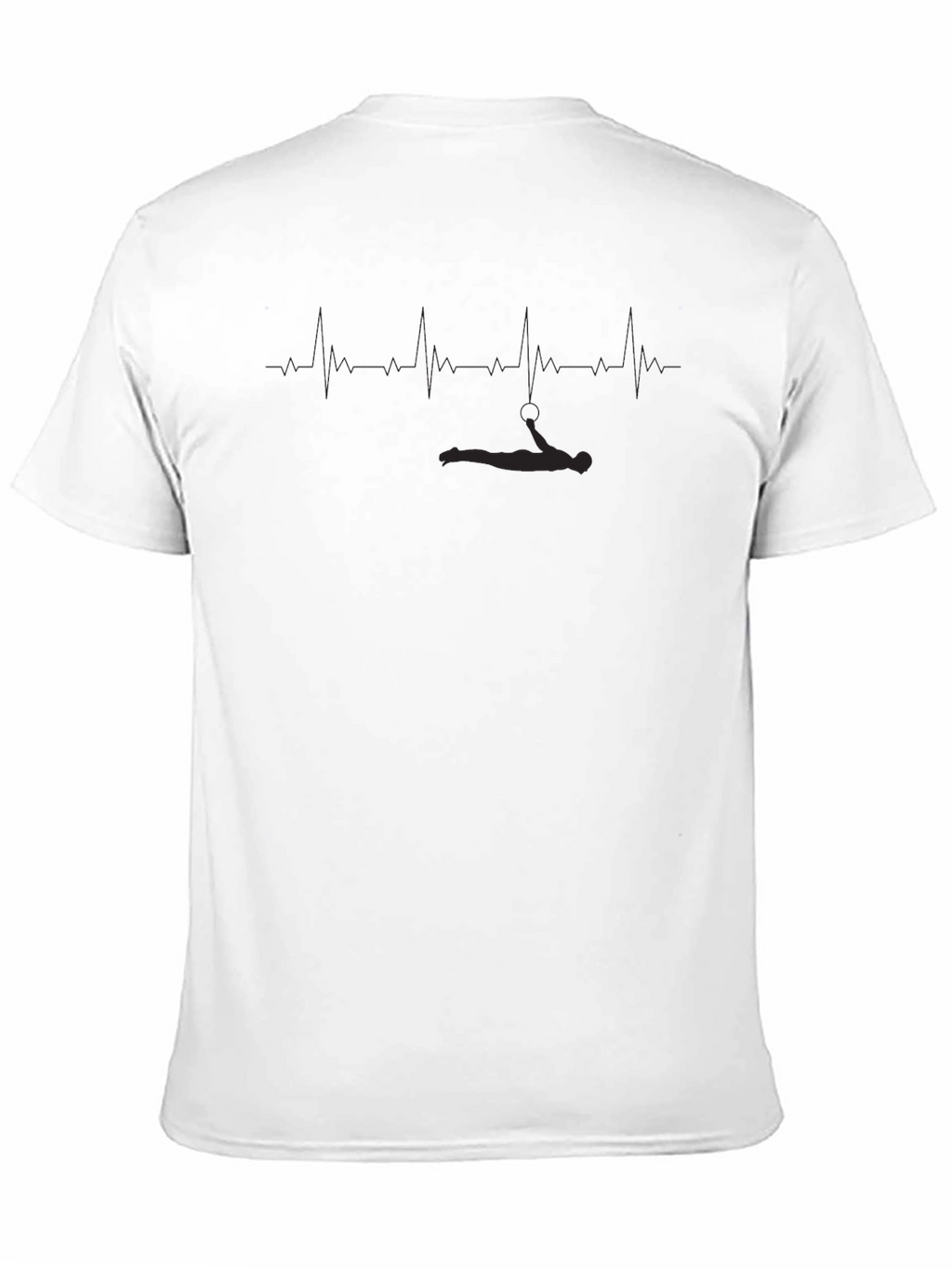 Black Aerial Yoga Heartbeat Graphic T-Shirt