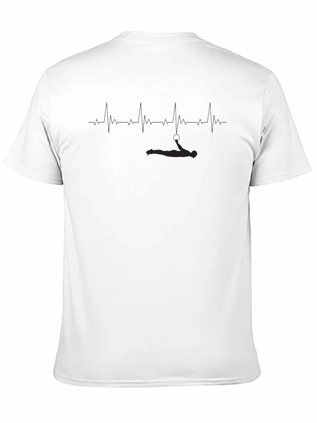 Black Aerial Yoga Heartbeat Graphic T-Shirt