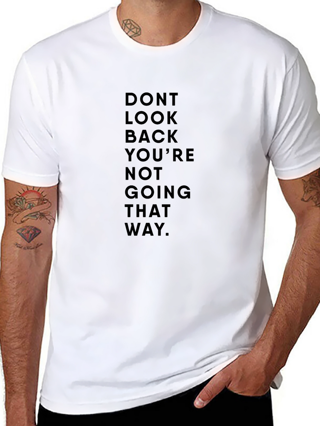 Motivational Black Graphic Tee - Dont Look Back