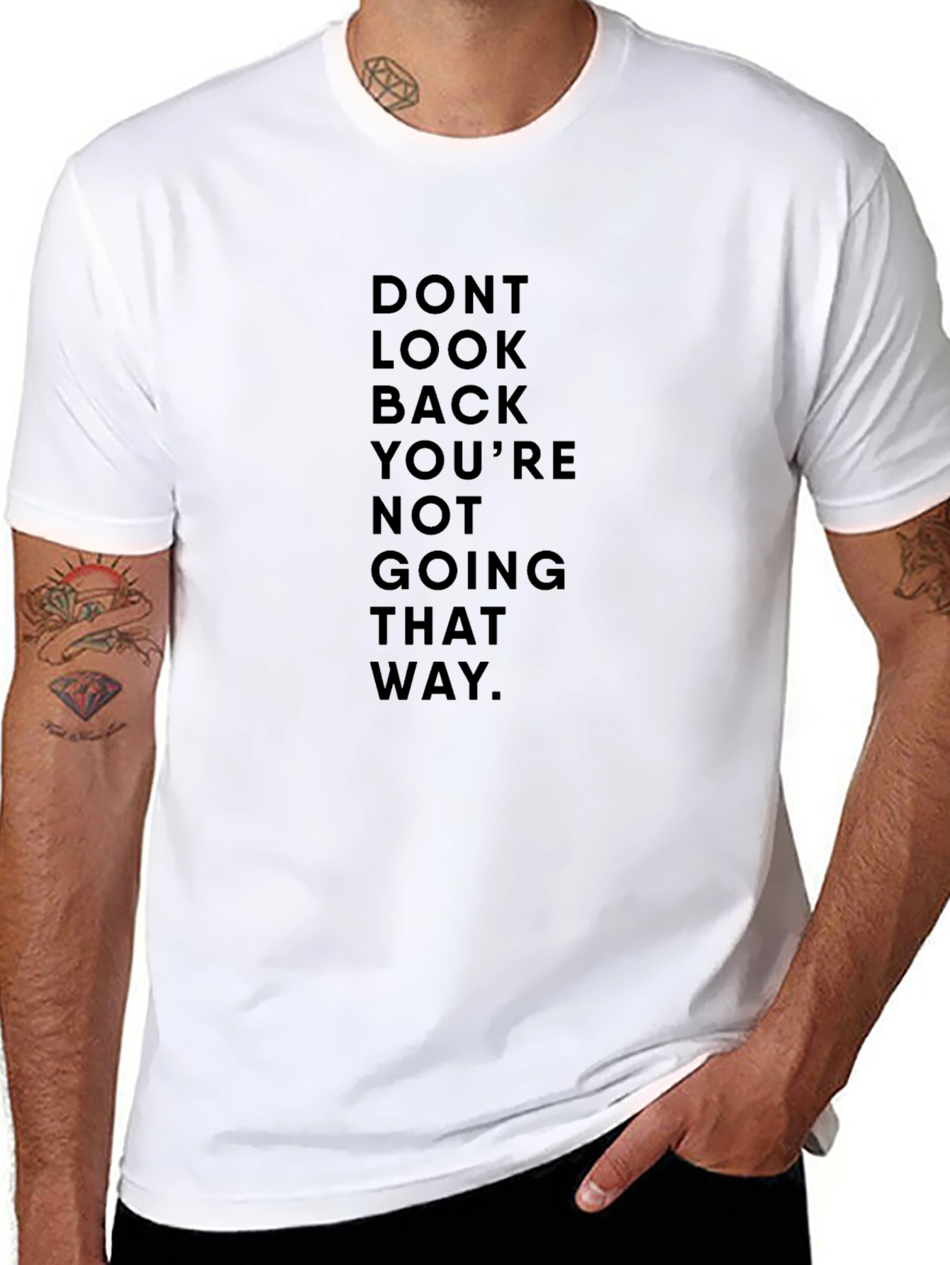 Motivational Black Graphic Tee - Dont Look Back