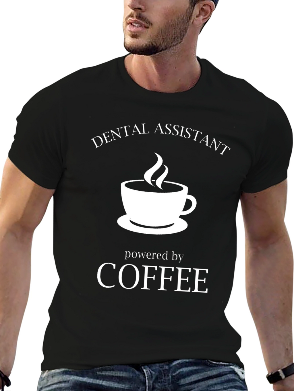 Dental Assistant Coffee Powered Black T-Shirt