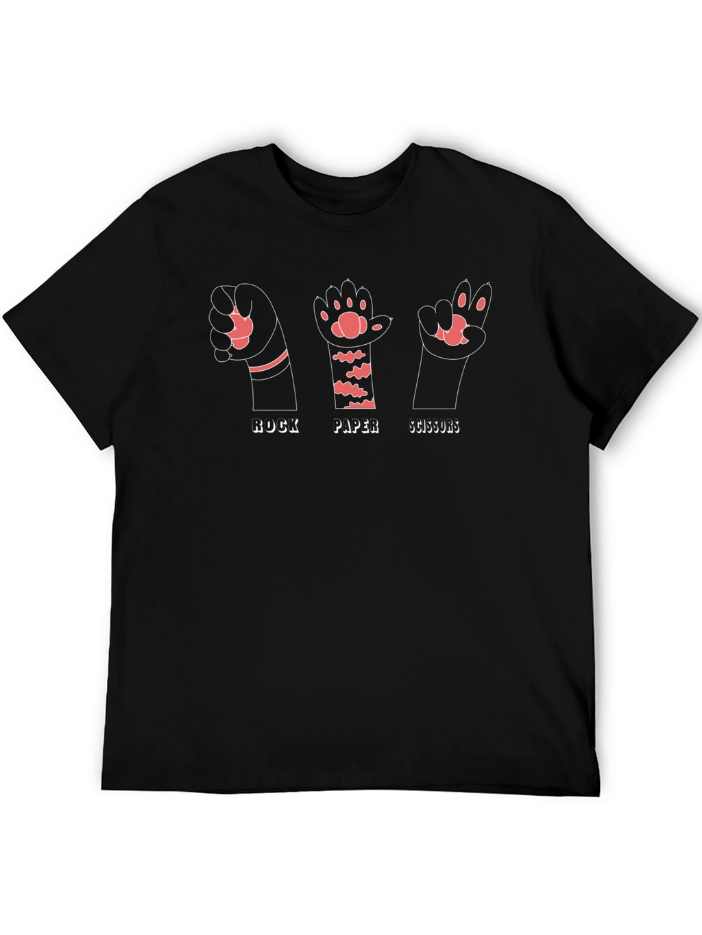Rock Paper Scissors Cat Paw Graphic Tee