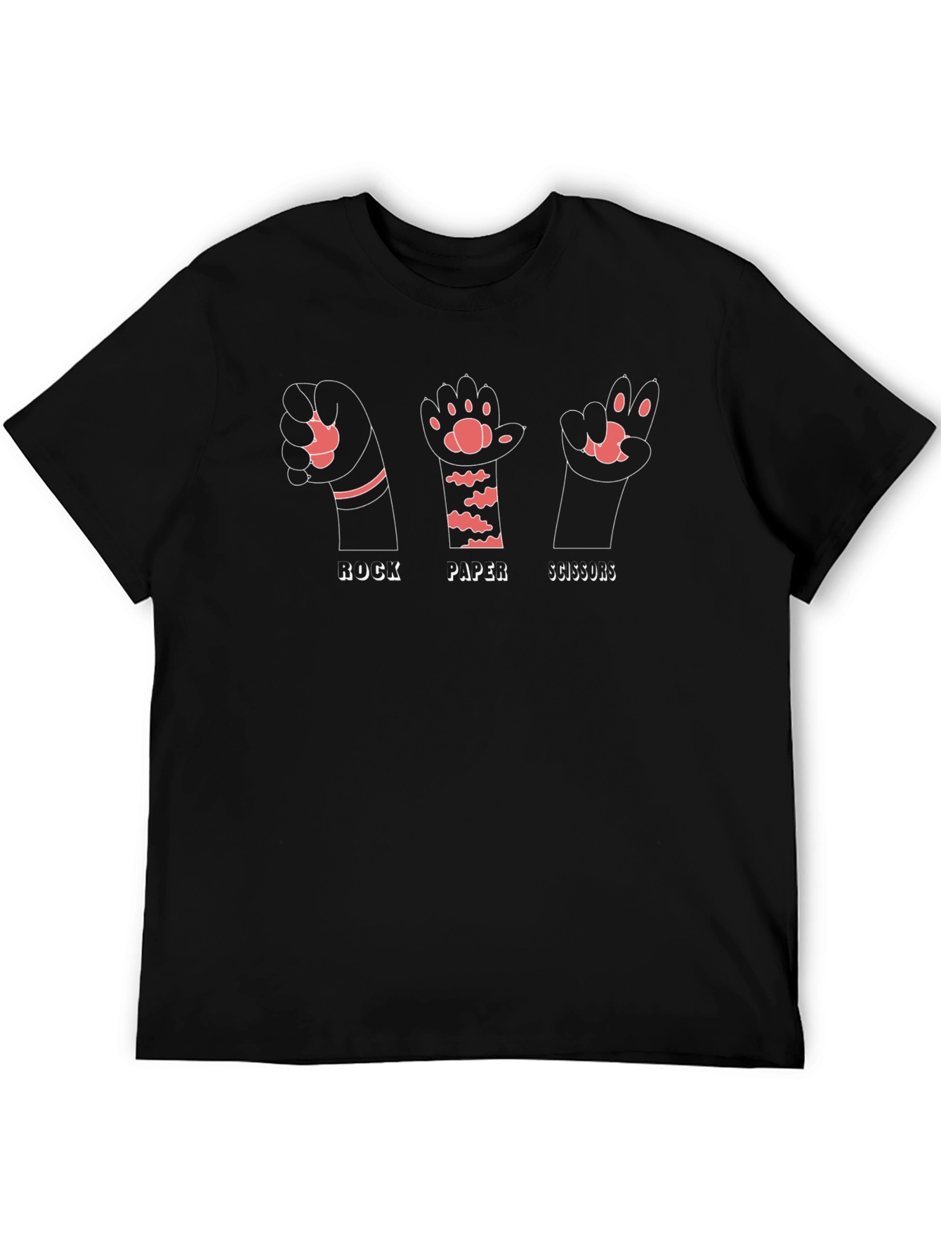 Rock Paper Scissors Cat Paw Graphic Tee