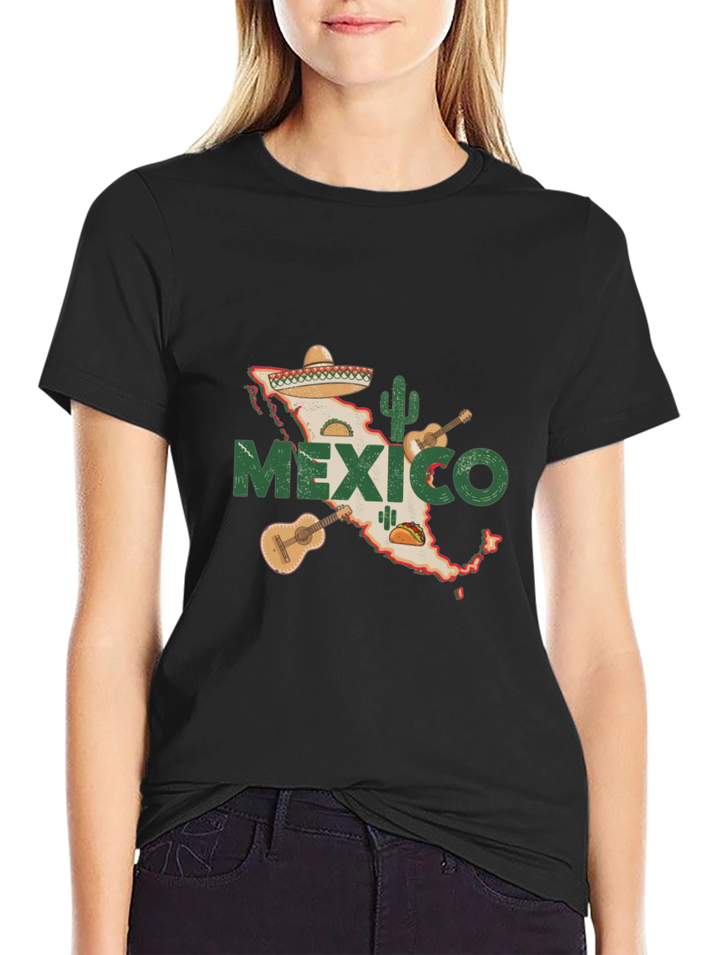 Mexico Map T-Shirt - Black Cotton Tee