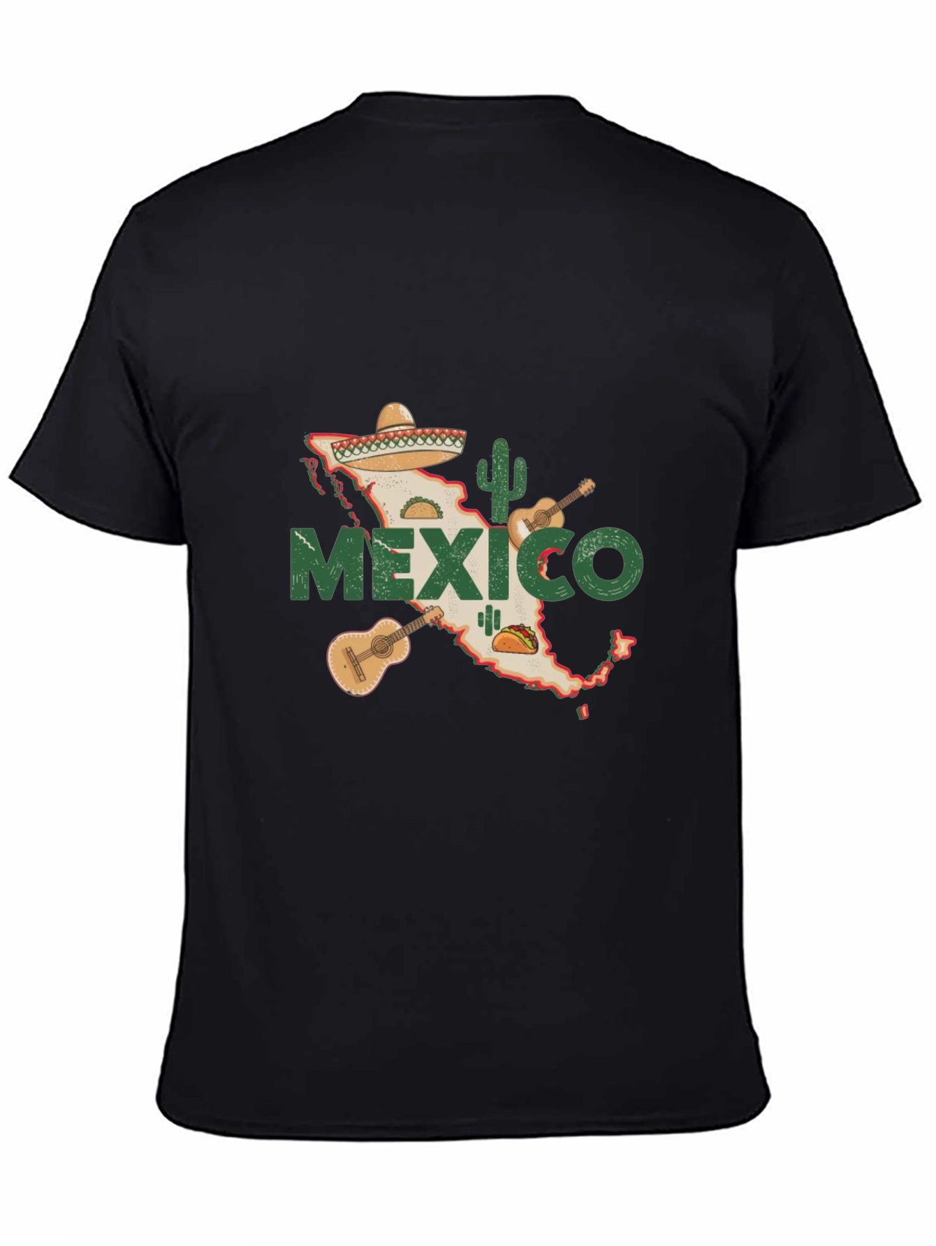 Mexico Map T-Shirt - Black Cotton Tee