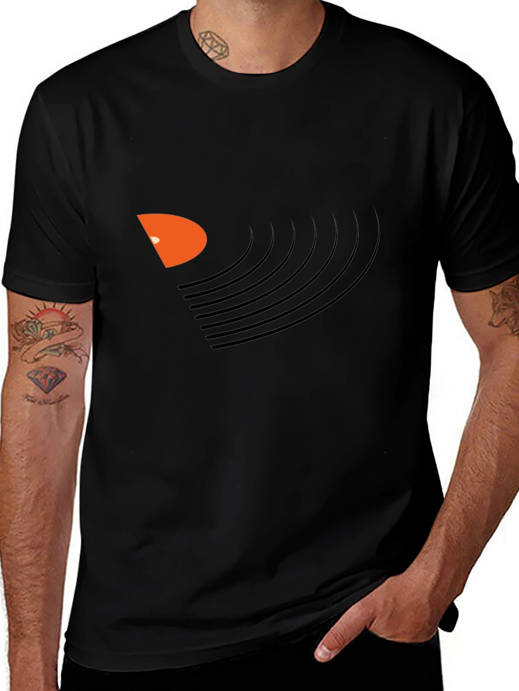 Vinyl Record Graphic Black T-Shirt
