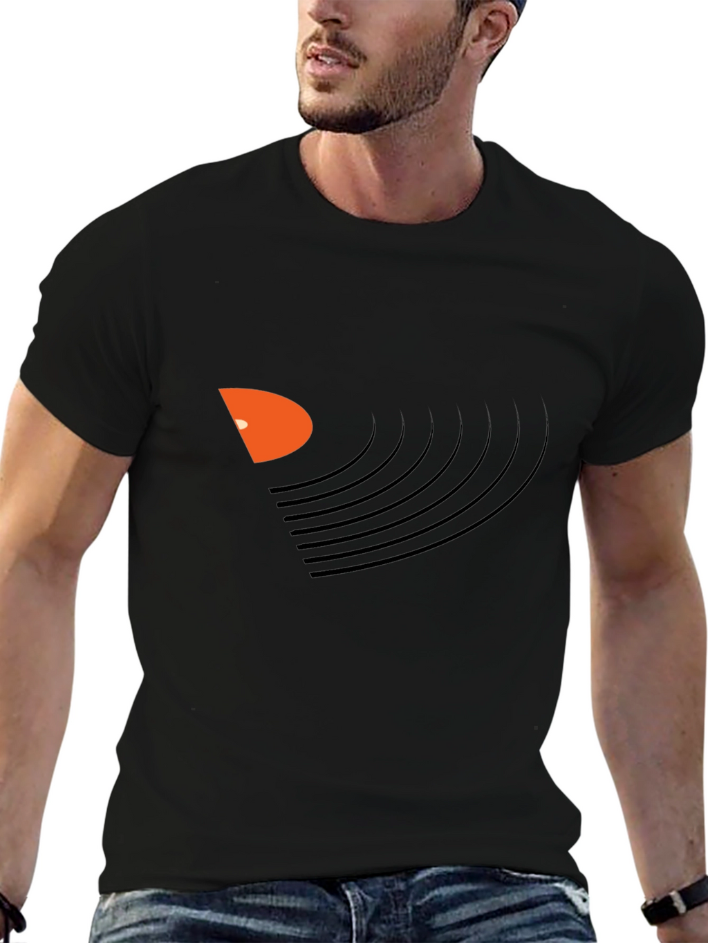 Vinyl Record Graphic Black T-Shirt