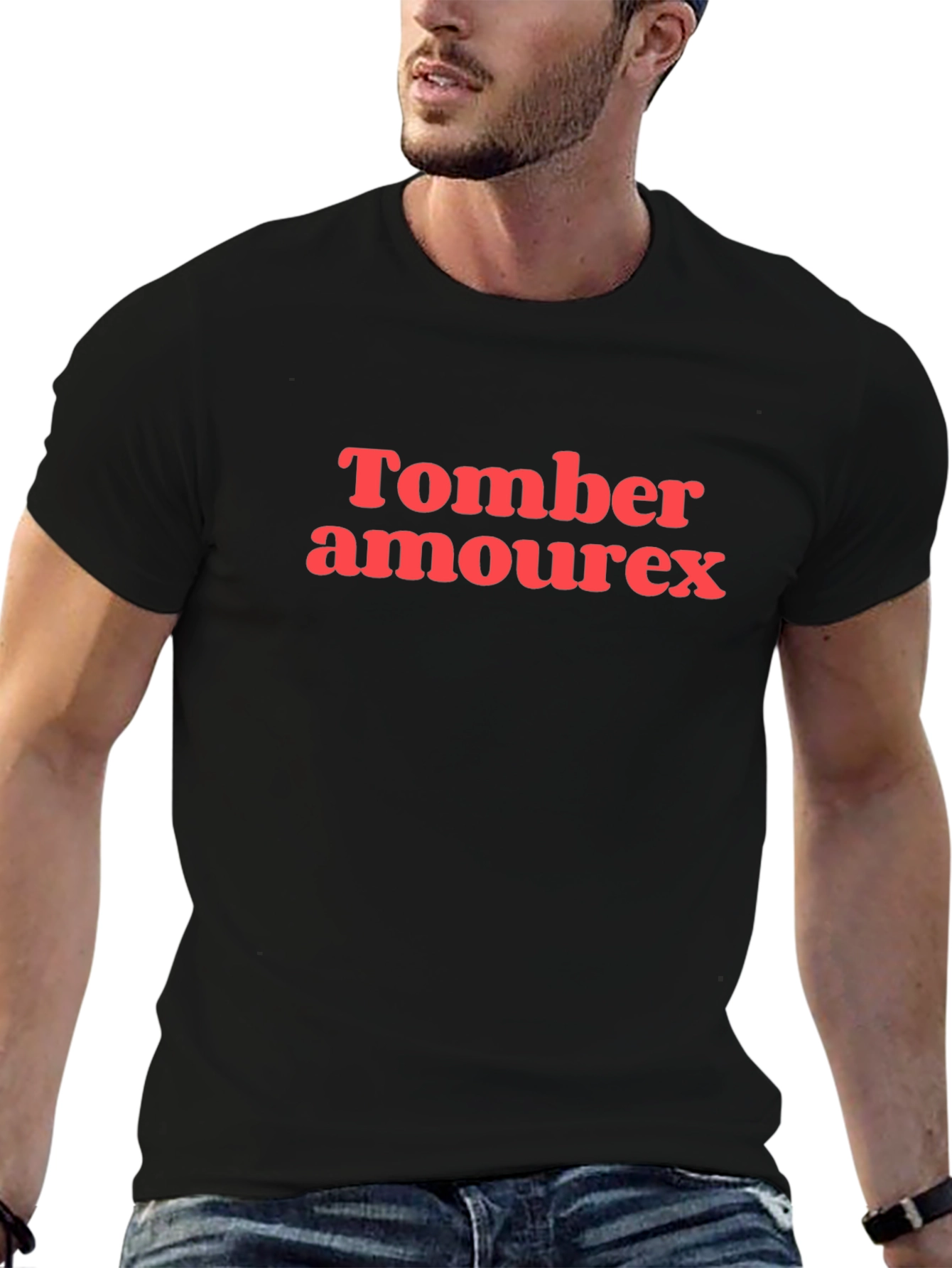Tomber Amoureux Graphic T-Shirt - Black