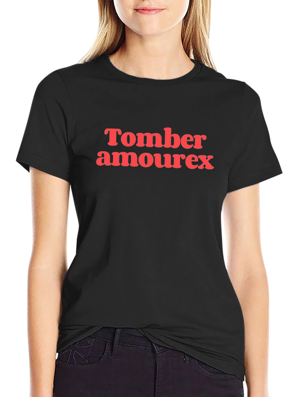 Tomber Amoureux Graphic T-Shirt - Black