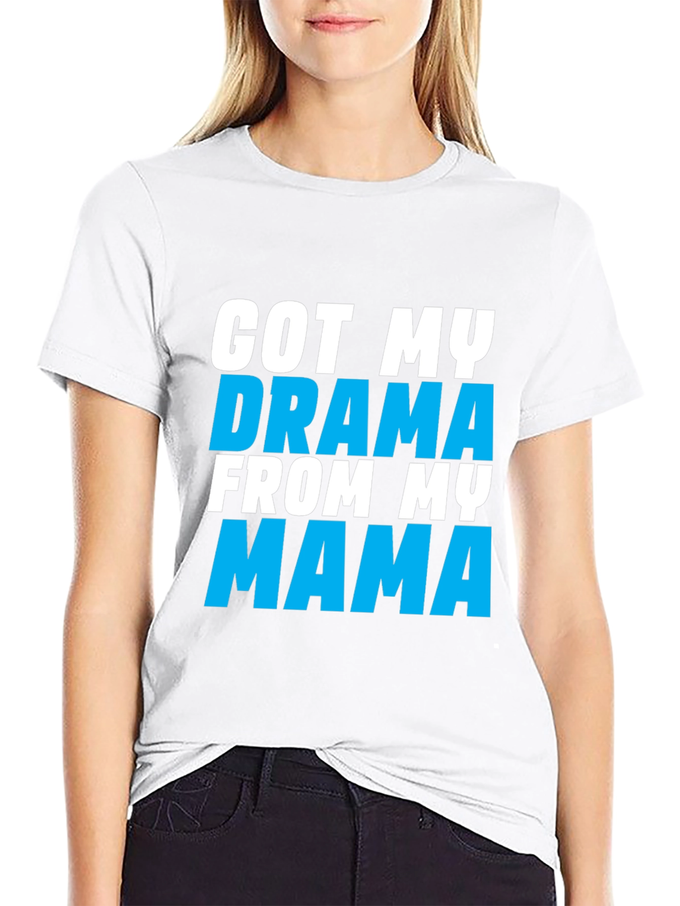 Drama Mama Graphic Tee - Black Cotton Blend T-Shirt