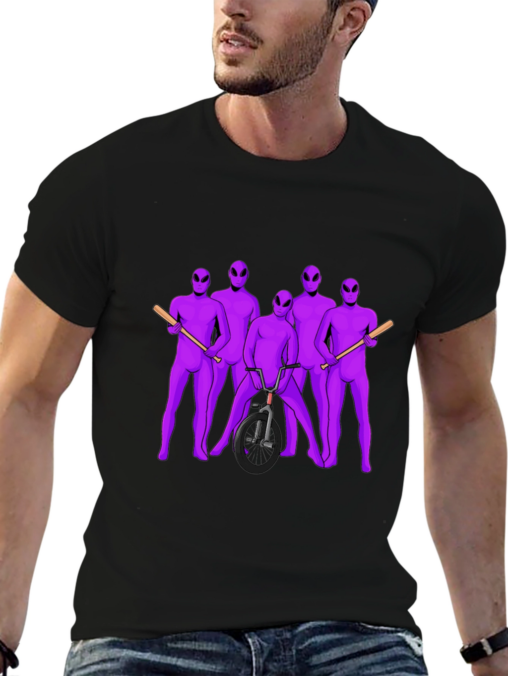 Alien Gangster Graphic T-Shirt - Mens Black Tee