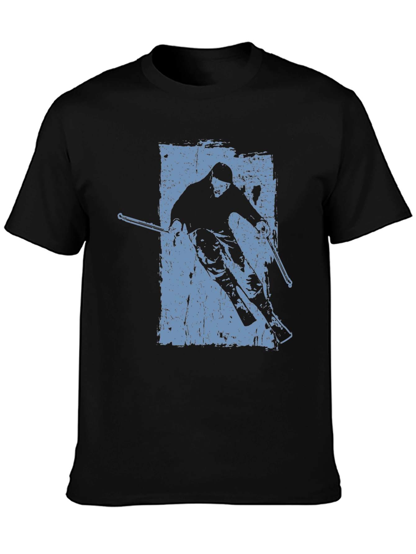 Vintage Skiing Graphic T-Shirt - Black