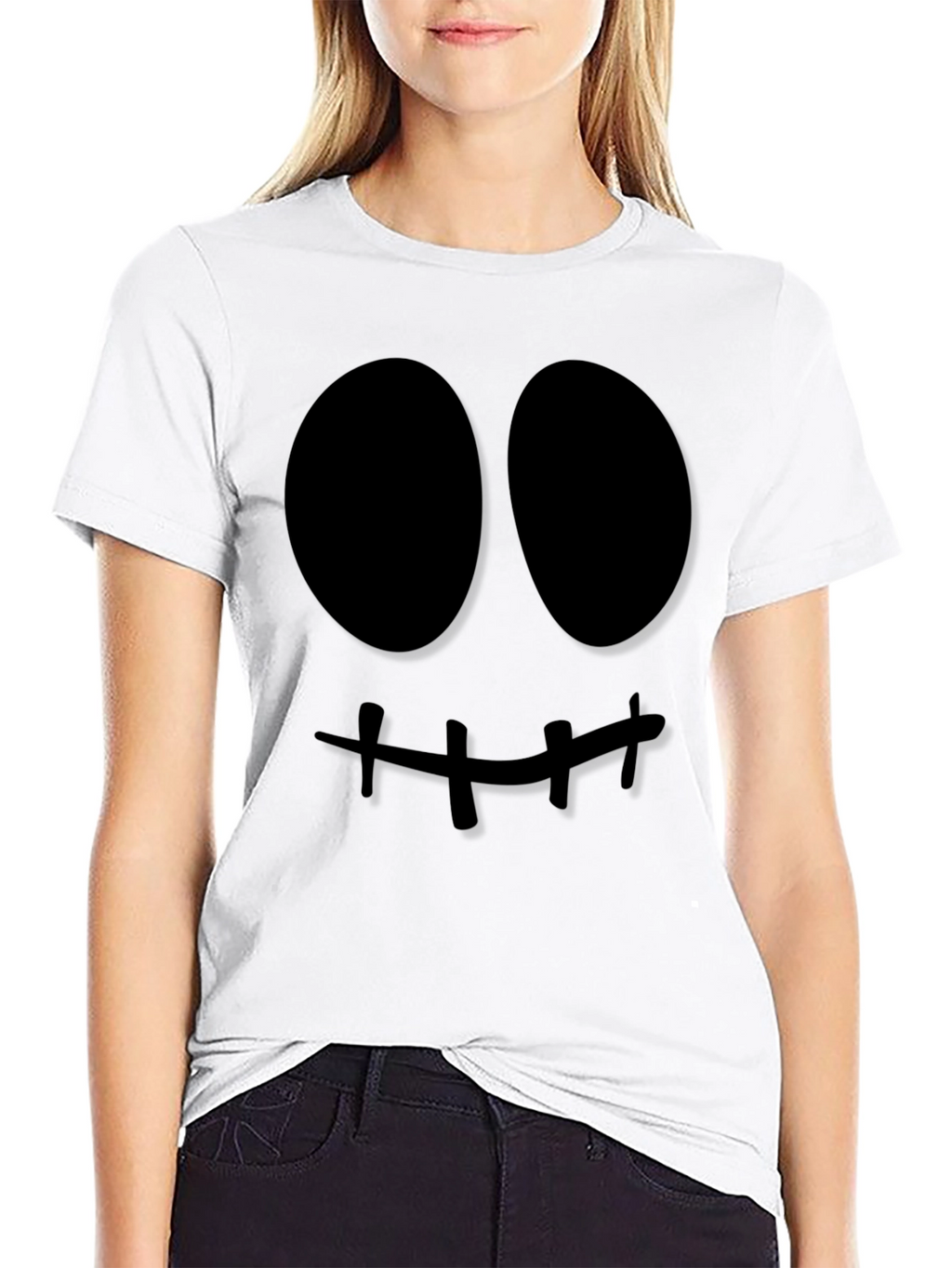 Spooky Face Graphic Tee - Halloween Style