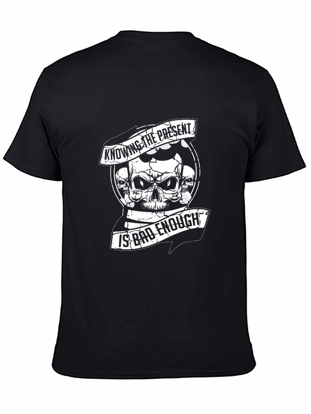 Knowing The Present Skull Graphic T-Shirt