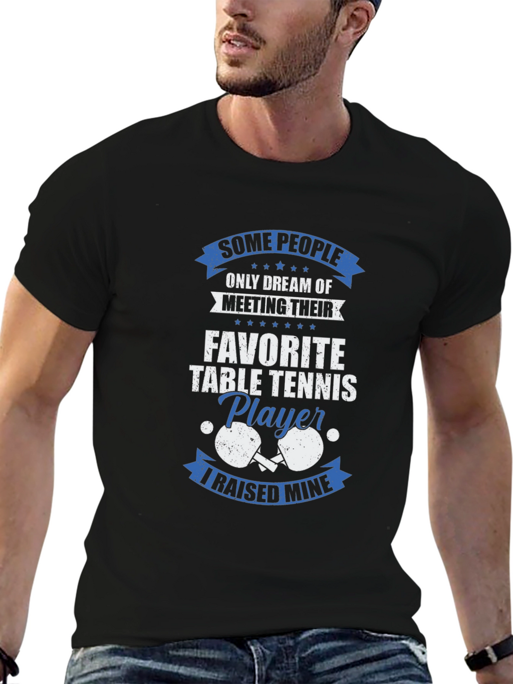 Table Tennis Player T-Shirt - Raised Mine