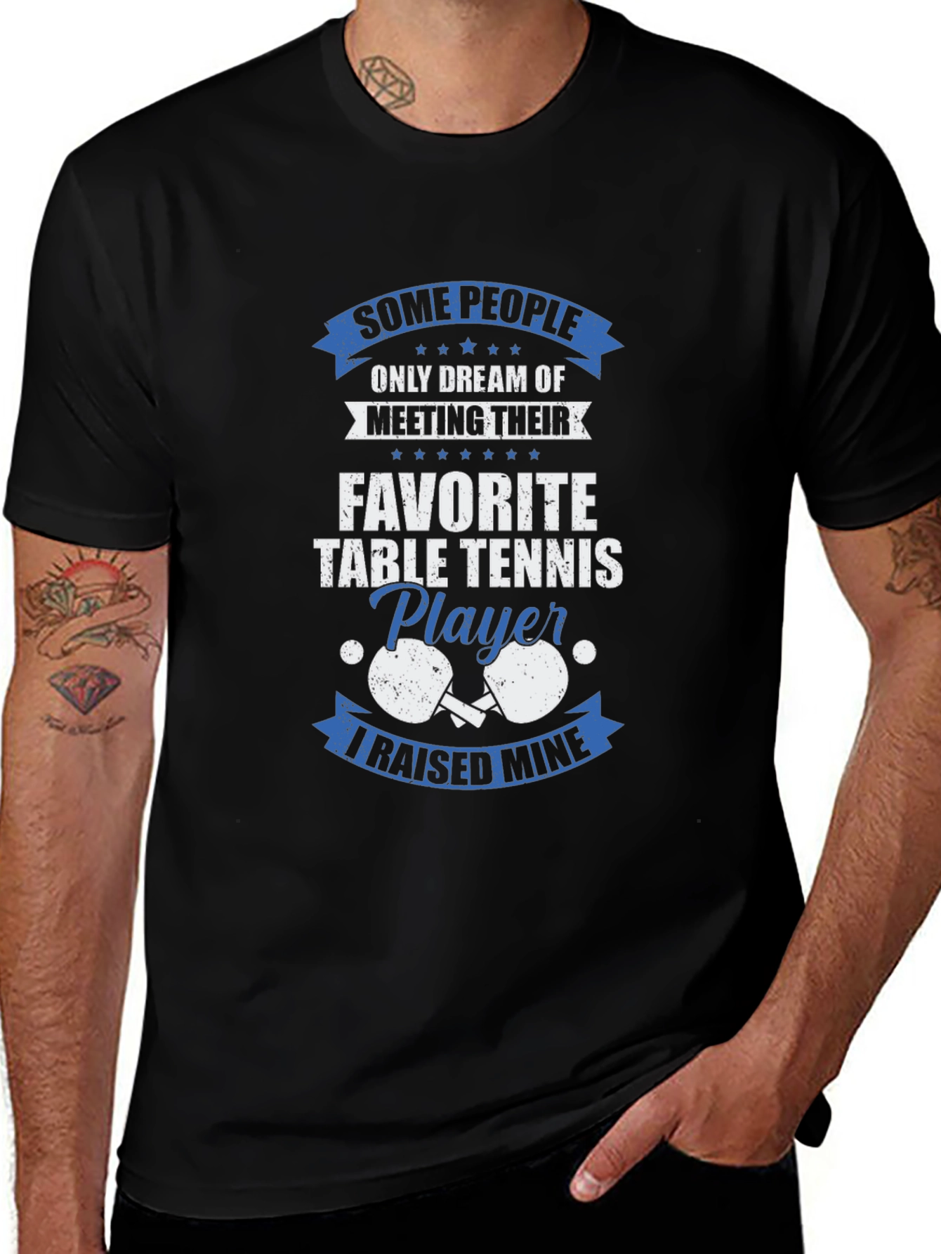 Table Tennis Player T-Shirt - Raised Mine