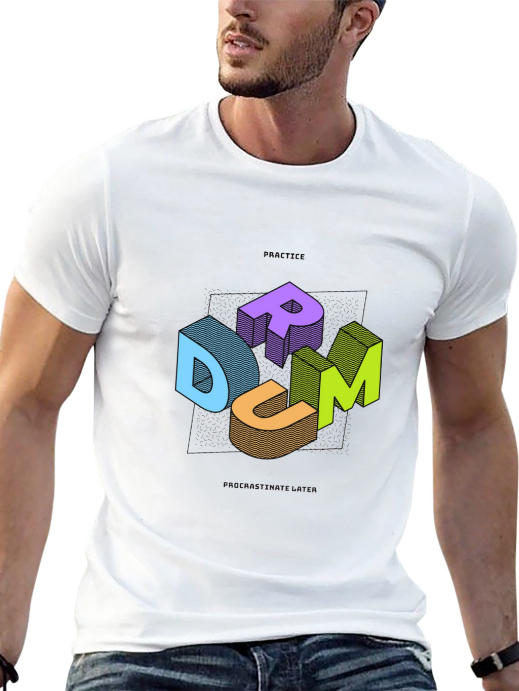 DRUM Graphic Tee - Black Cotton Casual T-Shirt